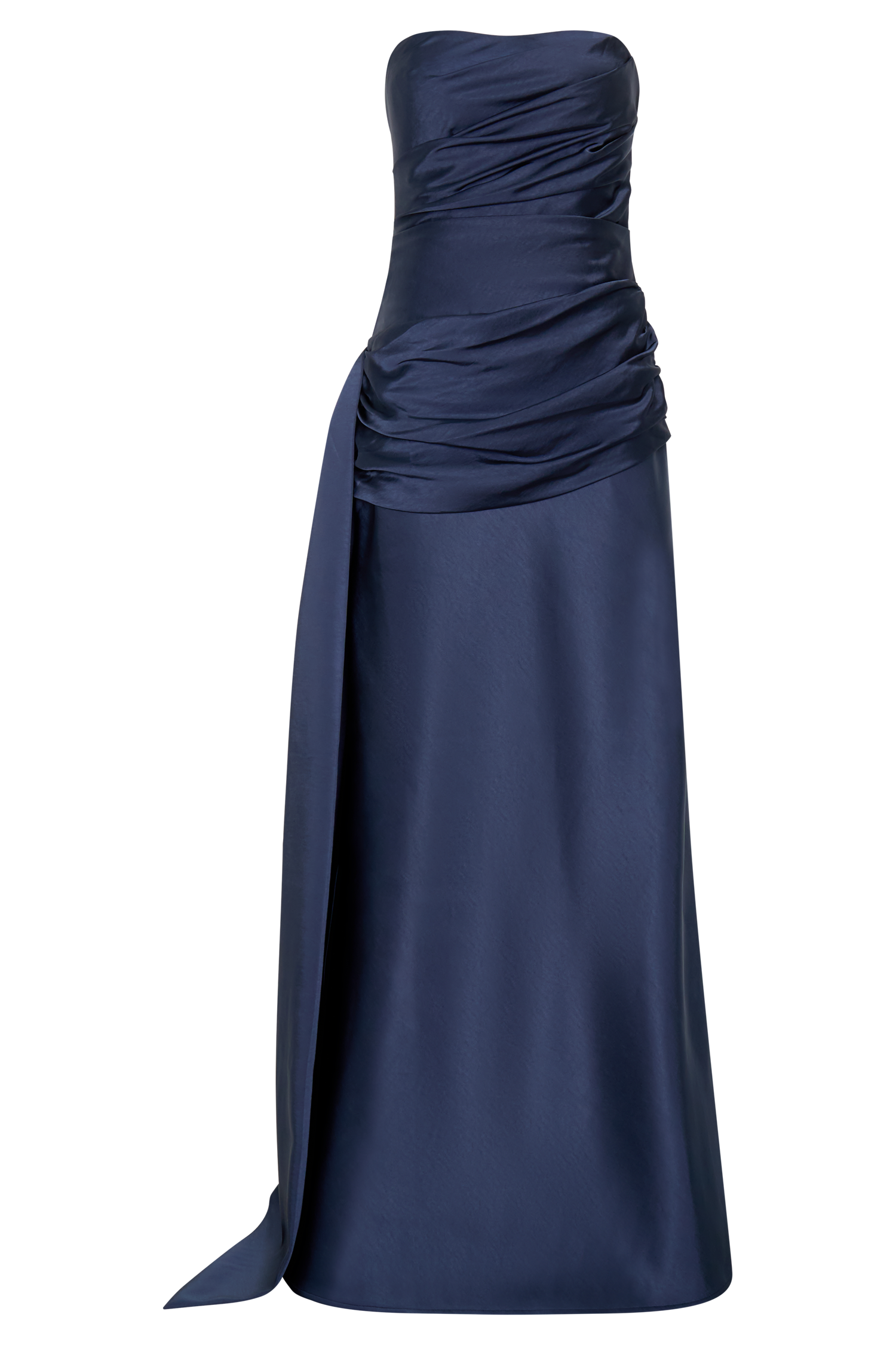 Sarah Strapless Maxi Dress With Waist Tie - Navy | MESHKI US Sarah Strapless Maxi Dress With Waist Tie - Navy | MESHKI US