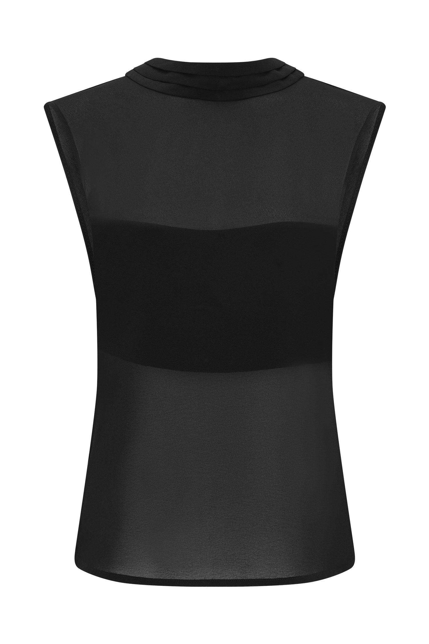 Saria Chiffon Low Back Top - Black #9