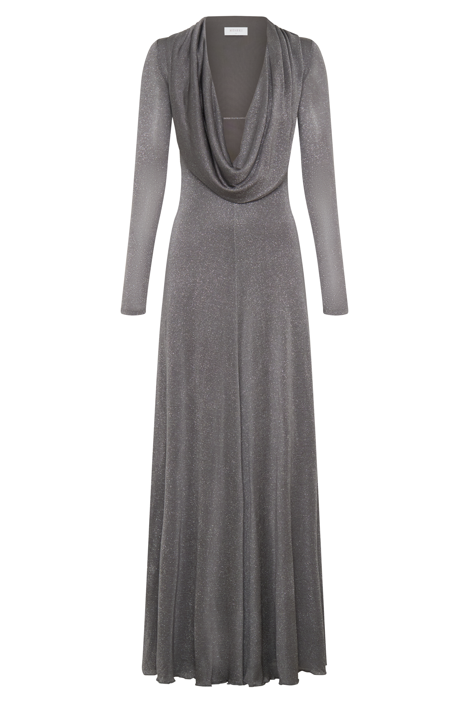 Scarlet Lurex Cowl Maxi Dress - Silver | MESHKI US Scarlet Lurex Cowl Maxi Dress - Silver | MESHKI US