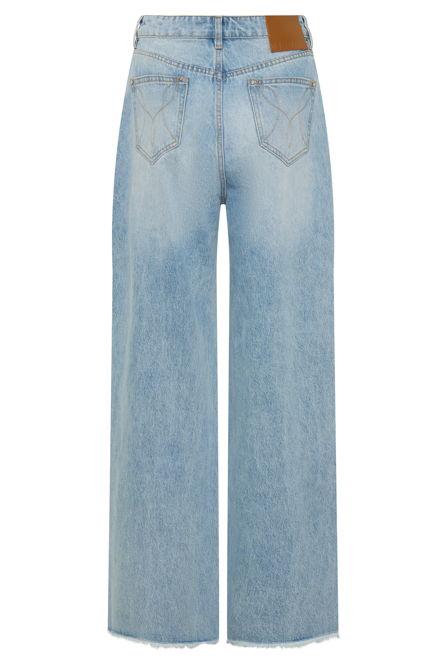 Sebastian Straight Leg Denim Jeans With Fray Hem - Washed Light