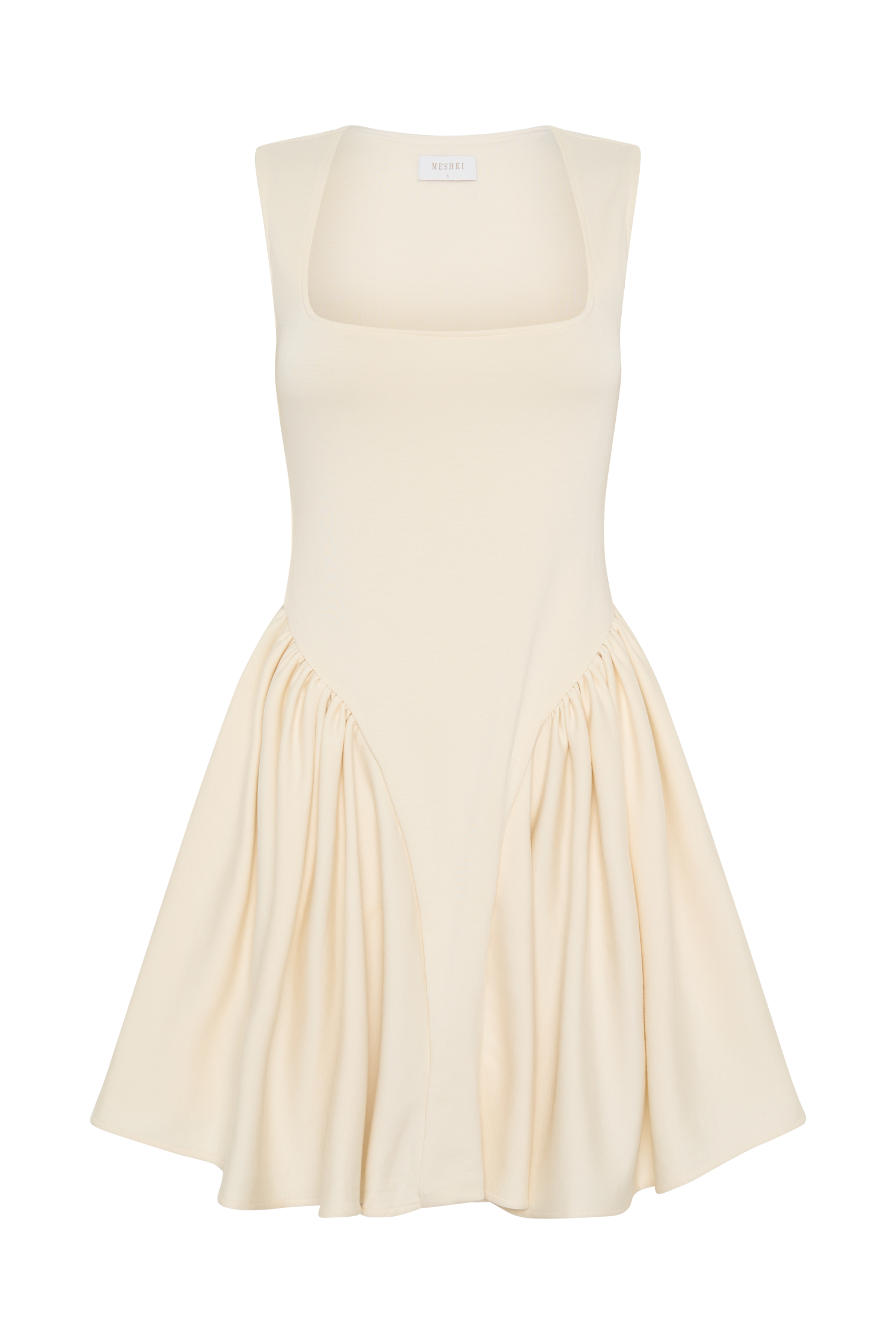 Sharon Scuba Jersey Mini Dress - Ivory | MESHKI US Sharon Scuba Jersey Mini Dress - Ivory | MESHKI US