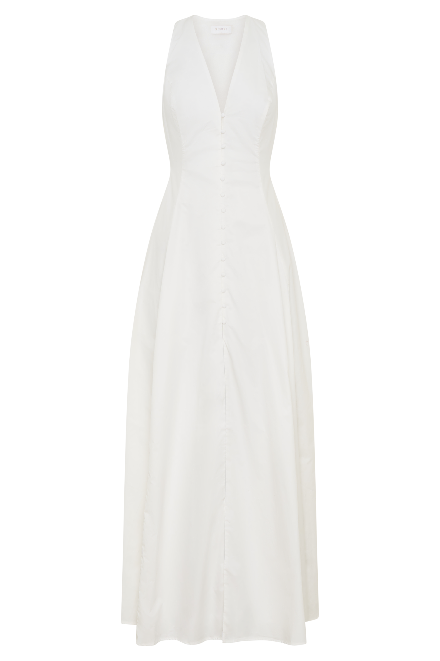 Sienna Button Down Maxi Dress - White #9