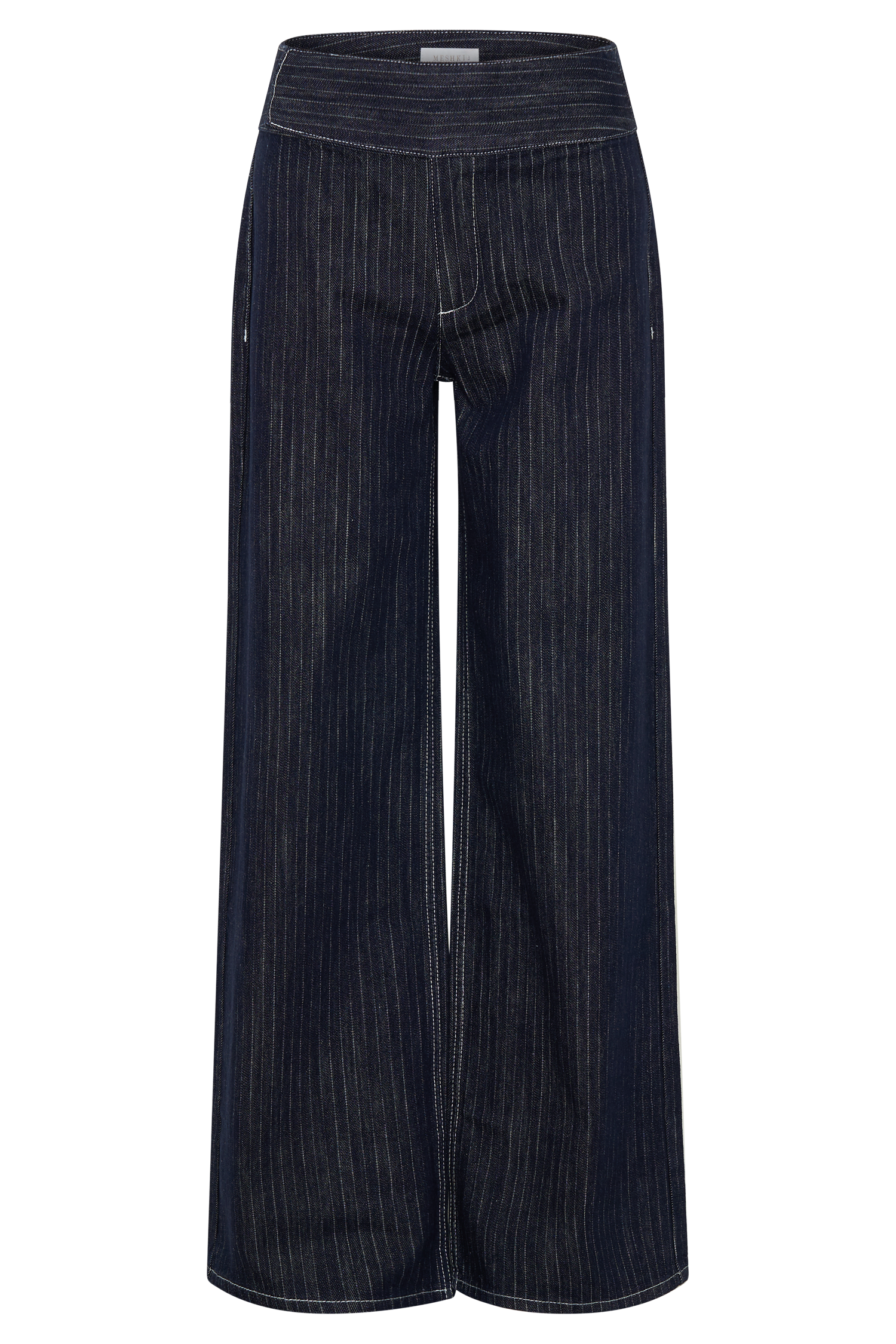 Sienna Flare Mid Rise Denim Jeans - Indigo Pinstripe #9