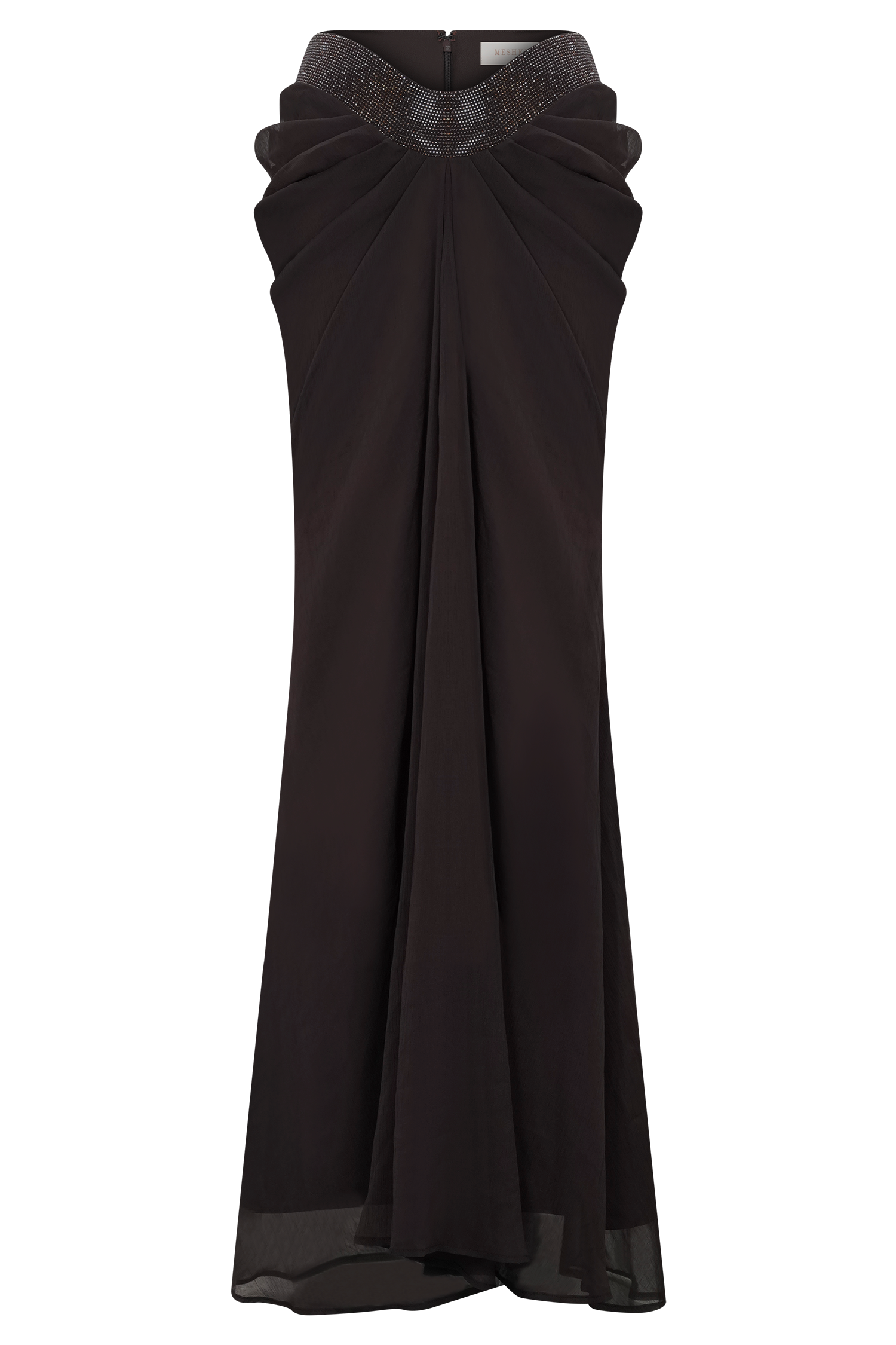 Siren Satin And Diamante Maxi Skirt - Dark Chocolate #9