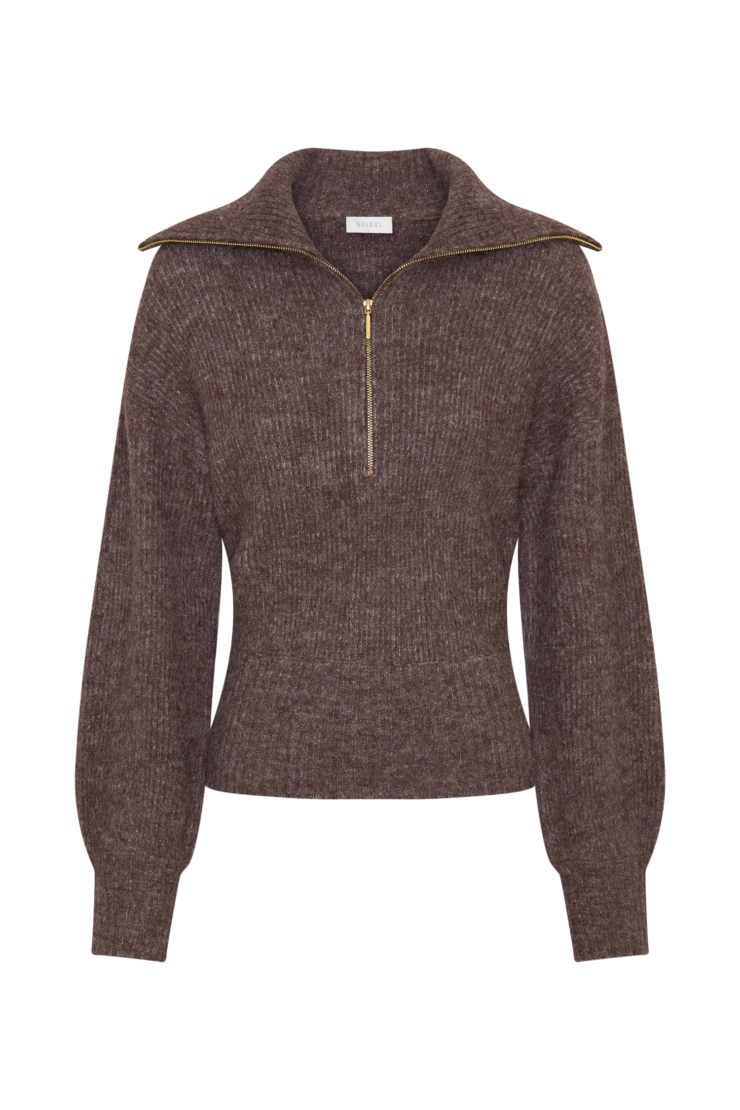 ニット Skylaine Zip Knit Jumper - Brown Marle | MESHKI US
