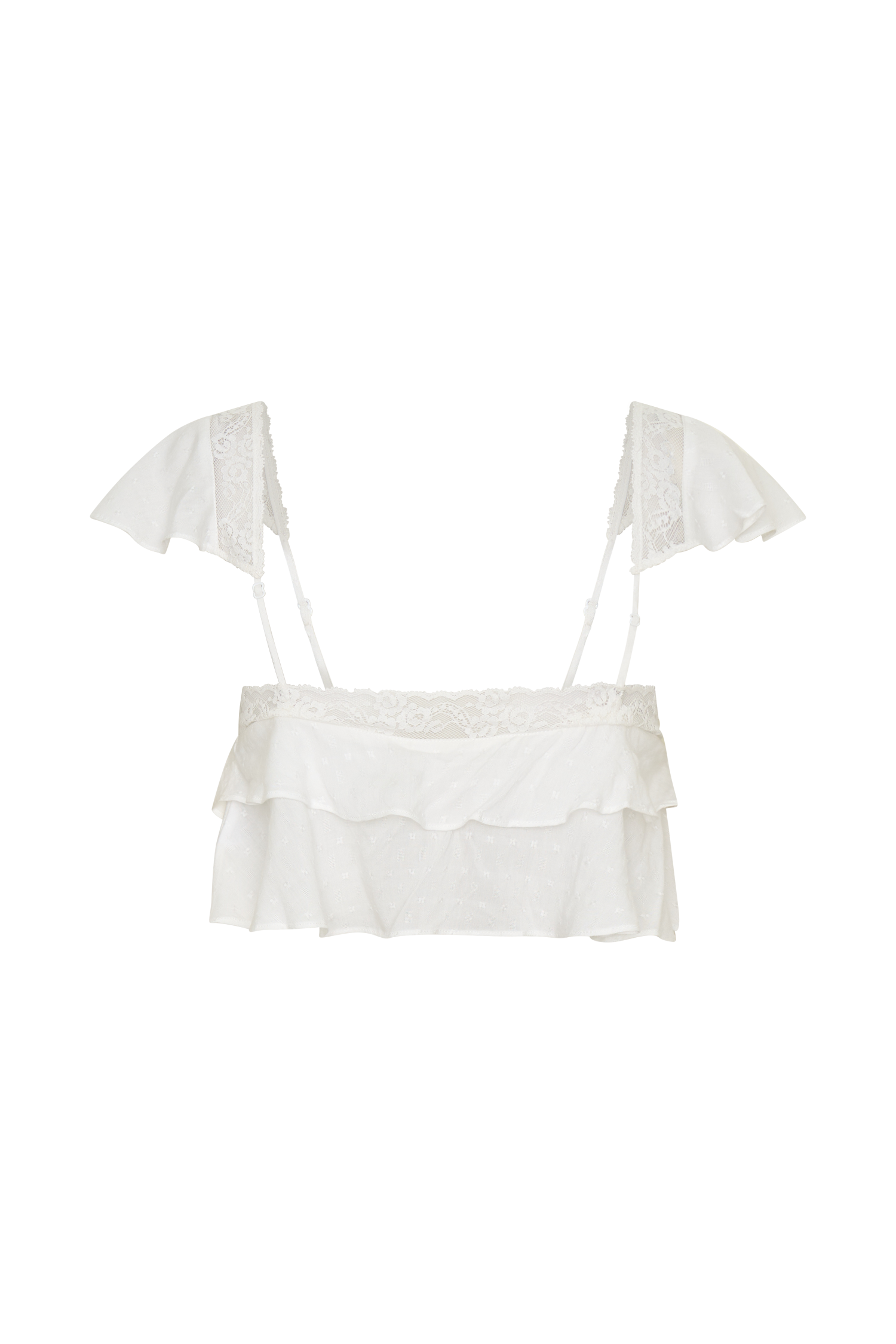 Skylar Lace Sleeveless Crop Top - White #10