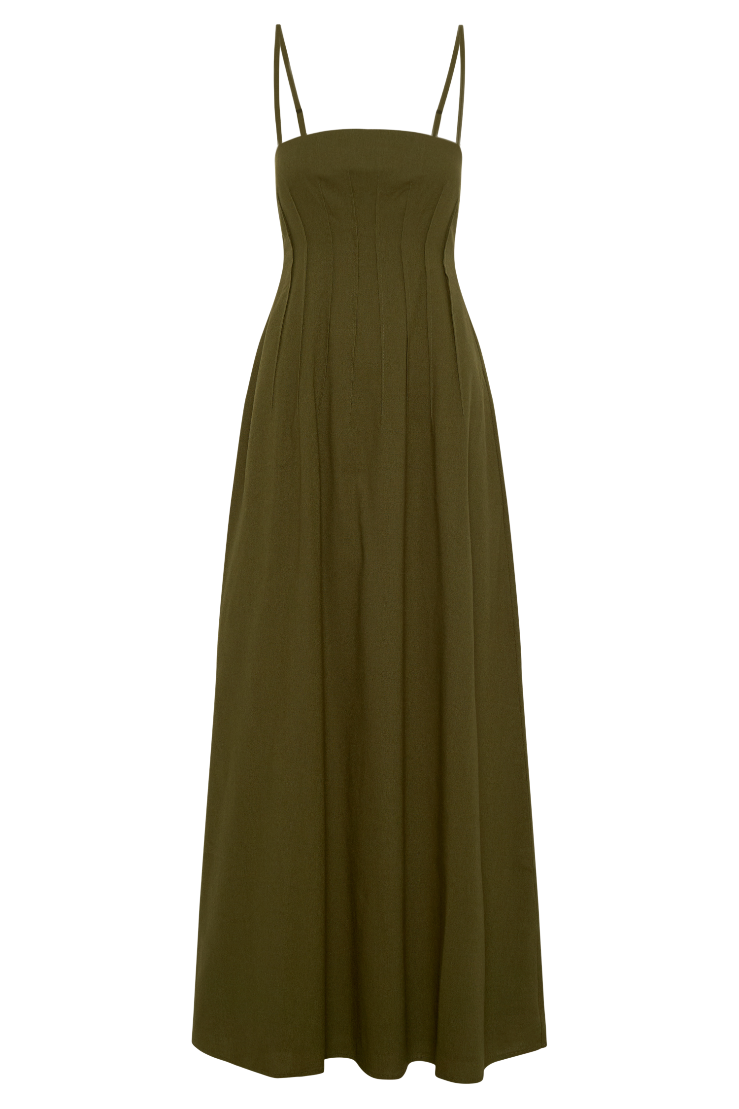 Sofie Pintuck Linen Maxi Dress - Khaki | MESHKI US Sofie Pintuck Linen Maxi Dress - Khaki | MESHKI US