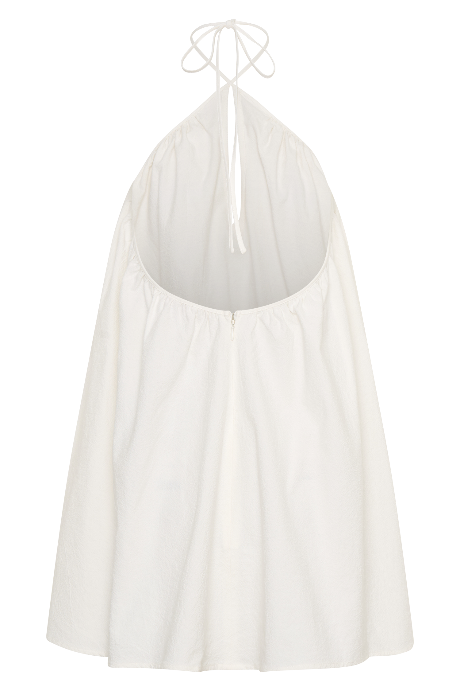 Sonja Keyhole Halter Cotton Mini Dress / White | MESHKI