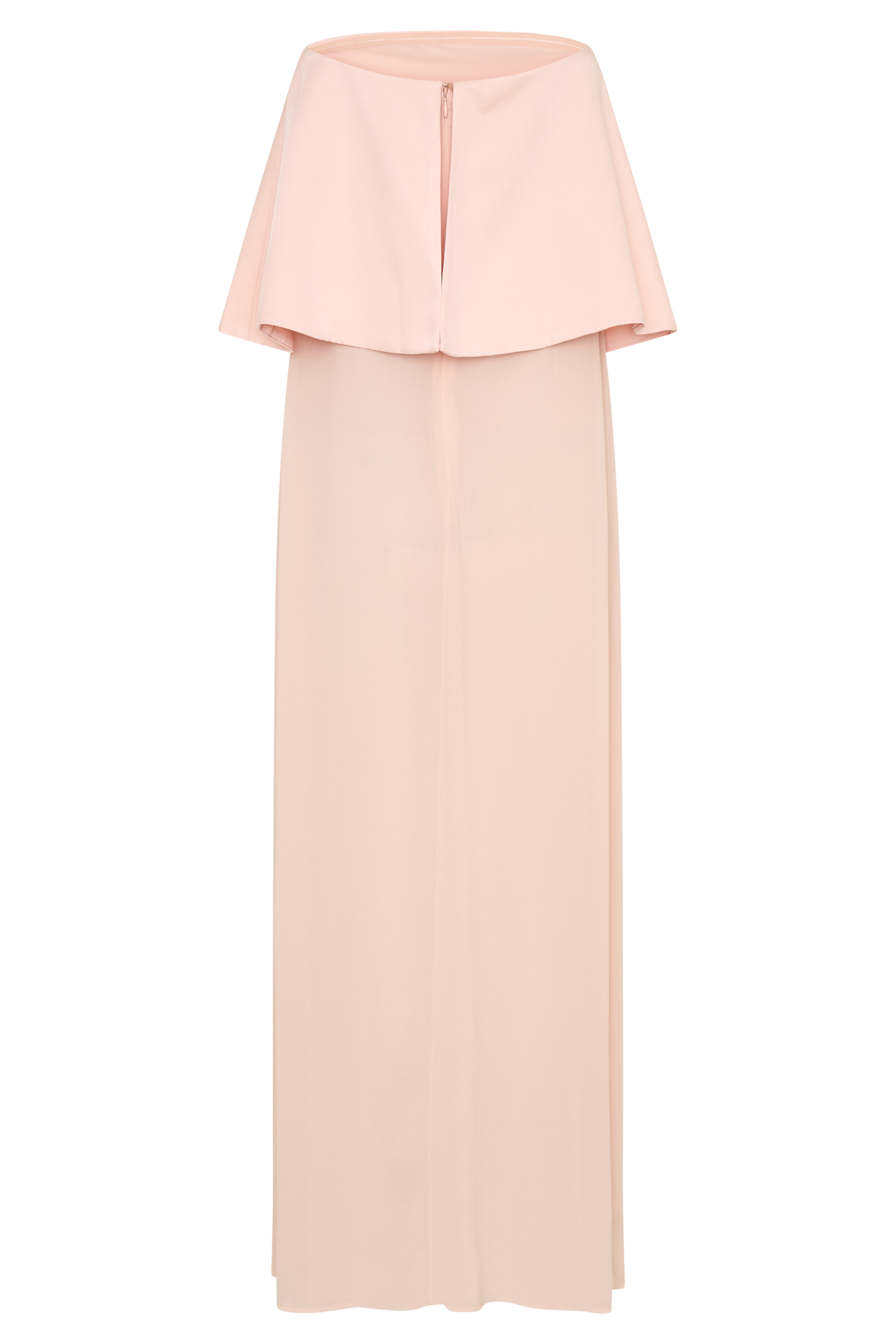 peach off the shoulder maxi dress Sophia Satin Strapless Maxi Dress - Peach