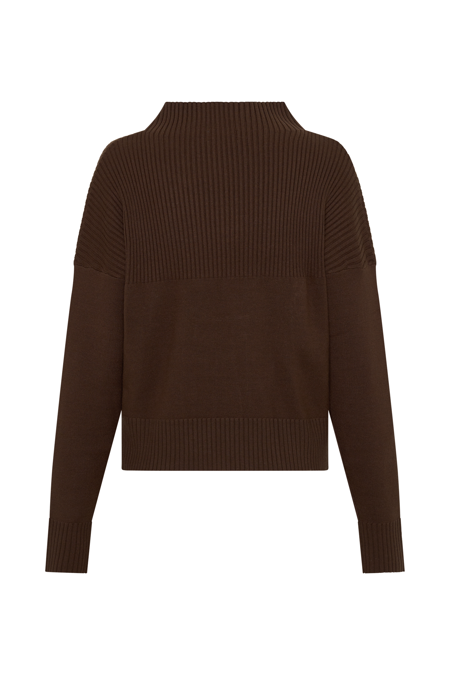 Stanley Ribbed High Neck Jumper - Chocolate #8