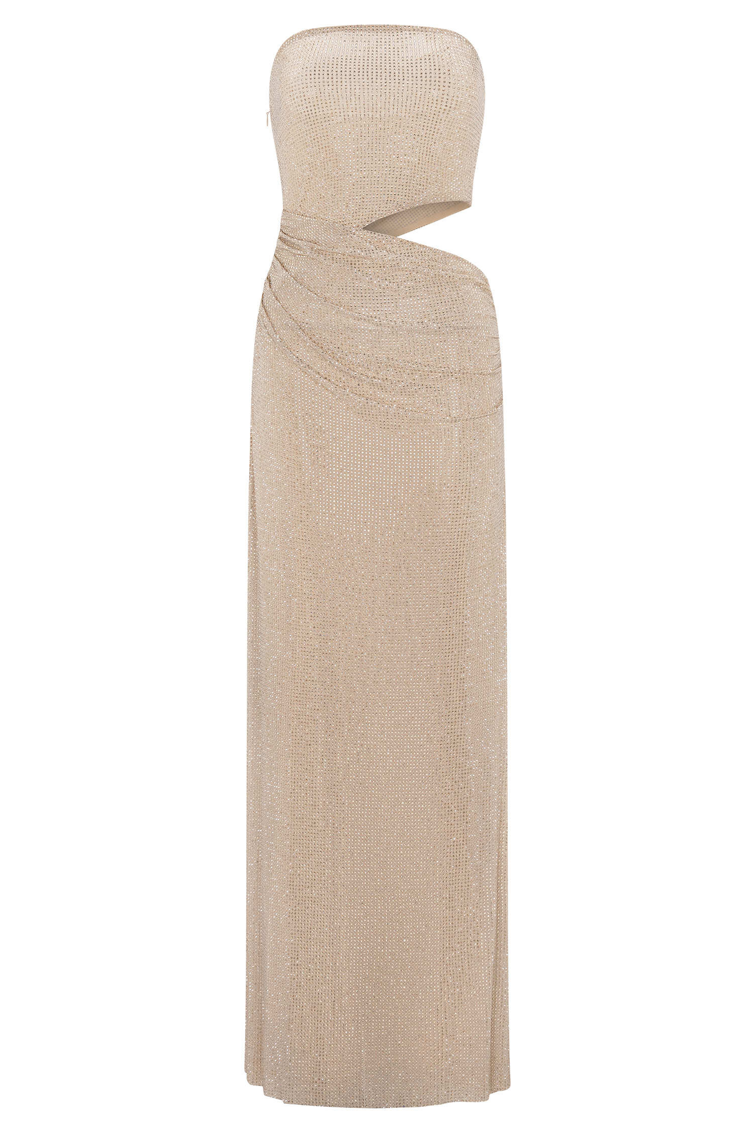 Starla Strapless Diamante Maxi Dress - Gold #9