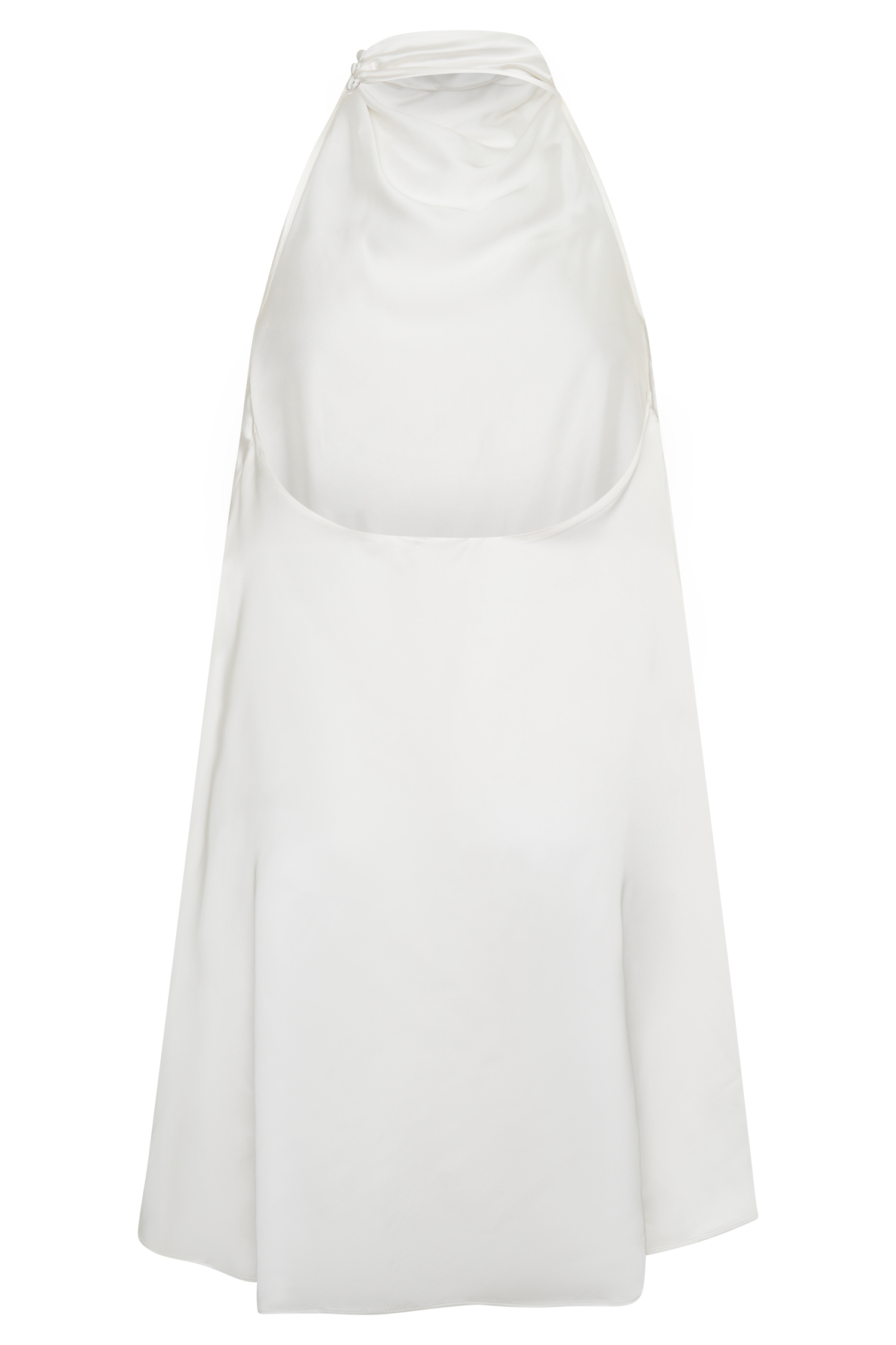 asymmetric layered halterneck mini dress in ivory Asymmetric Layered Halterneck Mini Dress in Ivory
