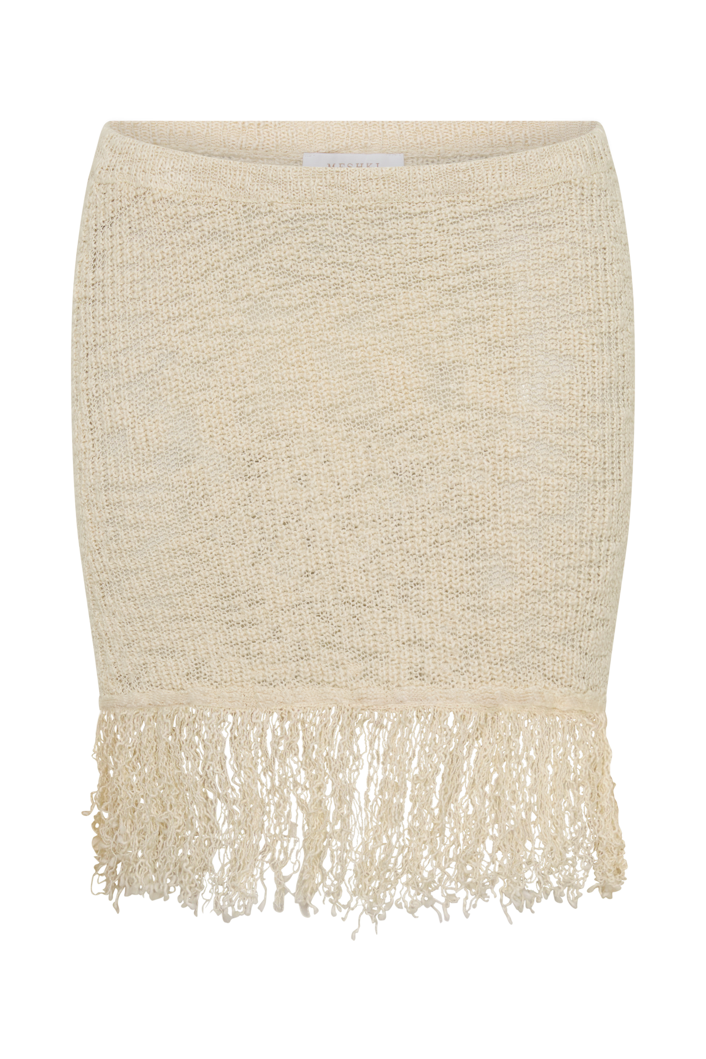 Tabitha Fringe Knit Mini Skirt - Cream