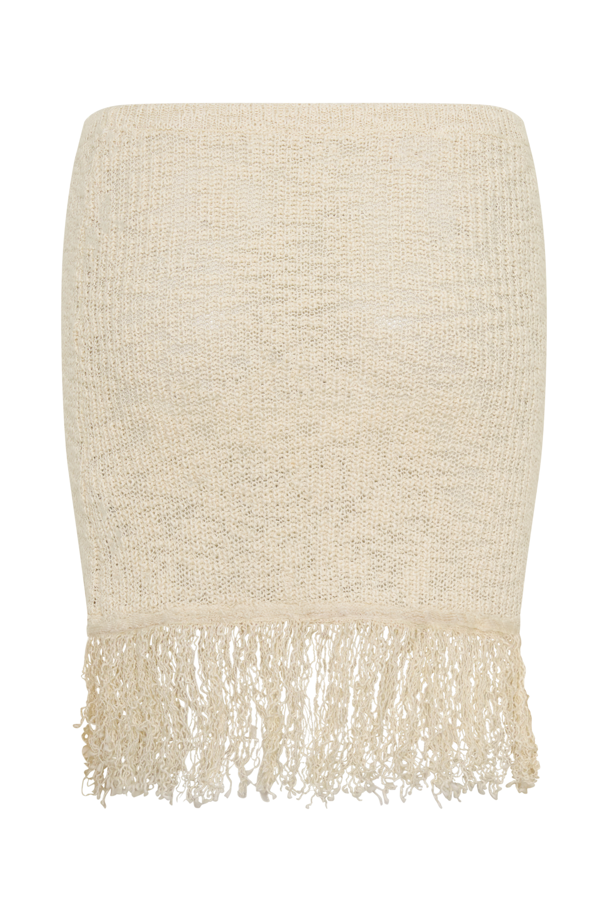 Tabitha Fringe Knit Mini Skirt - Cream #10