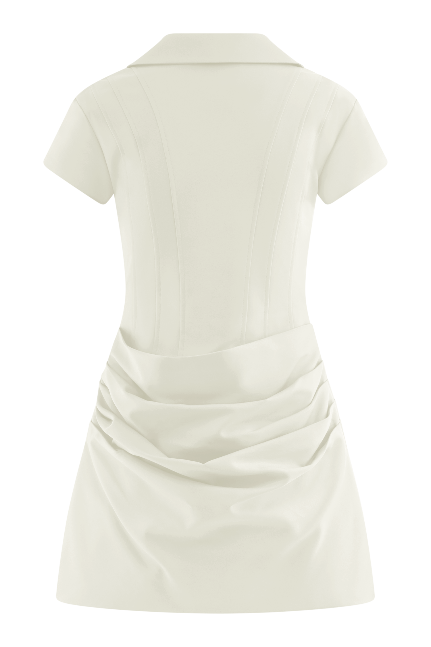 Tarryn Collared Cotton Mini Dress / White | MESHKI