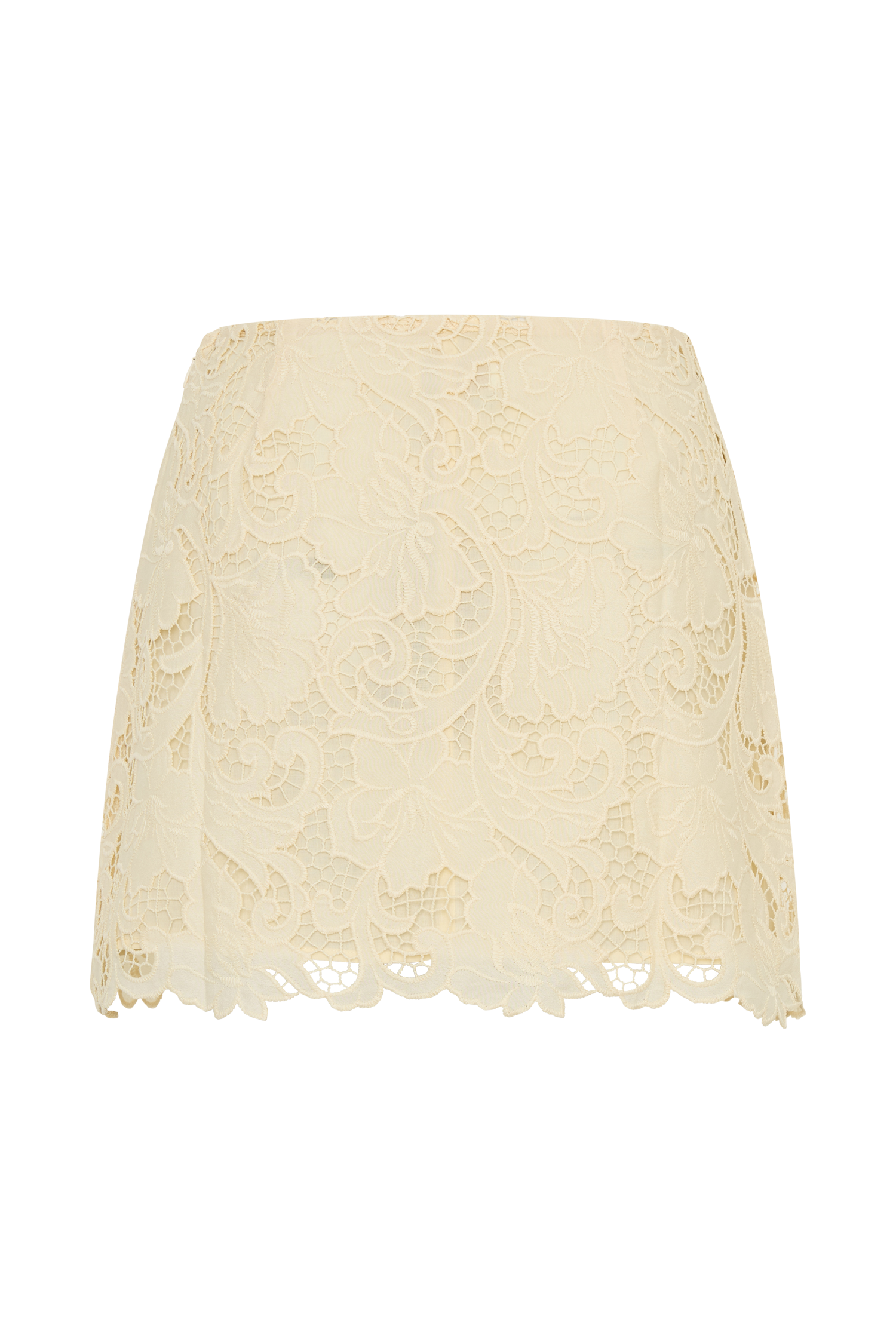 Tessa Broderie Mini Skirt - Lemon #9