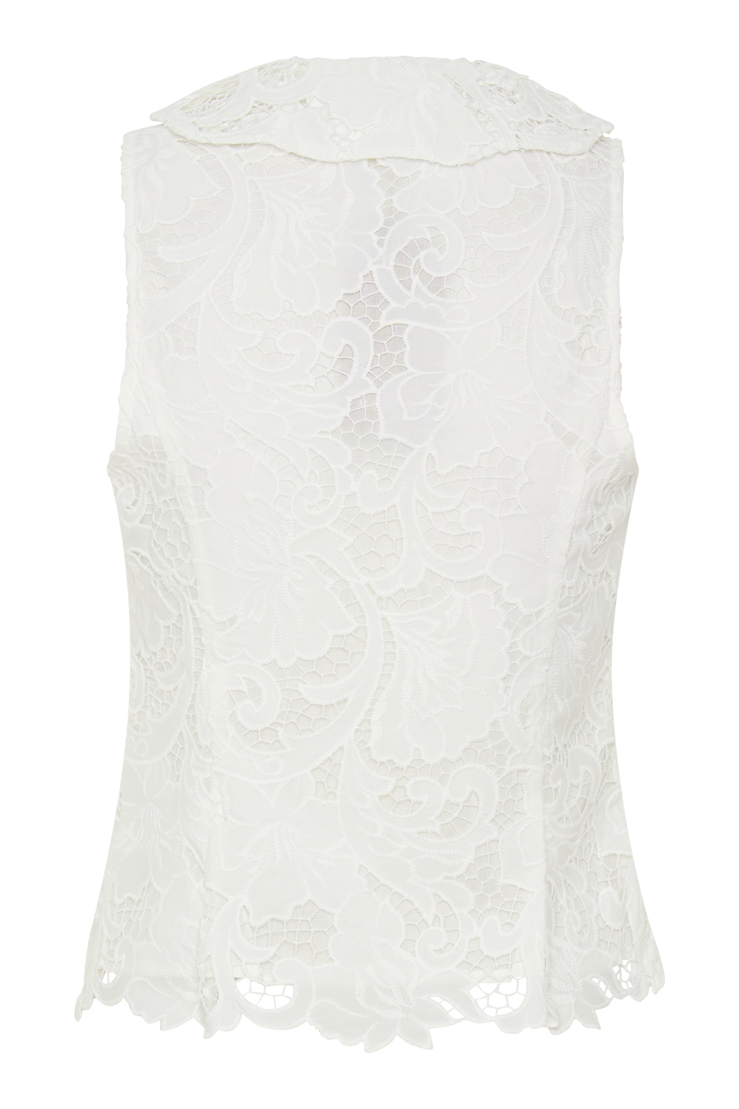 Tessa Broderie Tie Front Sleeveless Top - White | MESHKI US Tessa Broderie Tie Front Sleeveless Top - White | MESHKI US