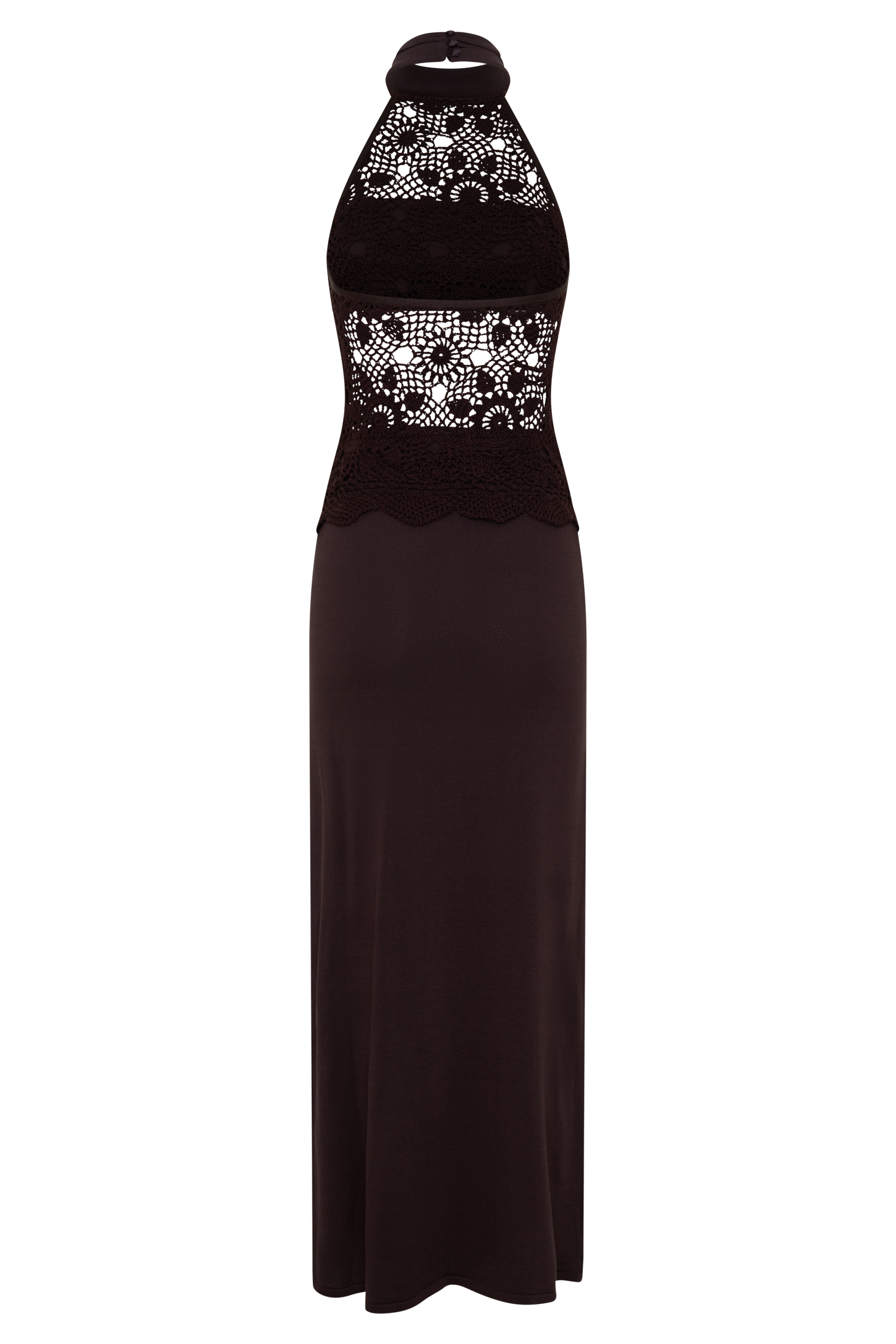 Tessie Knit & Crochet Maxi Dress - Dark Chocolate #7