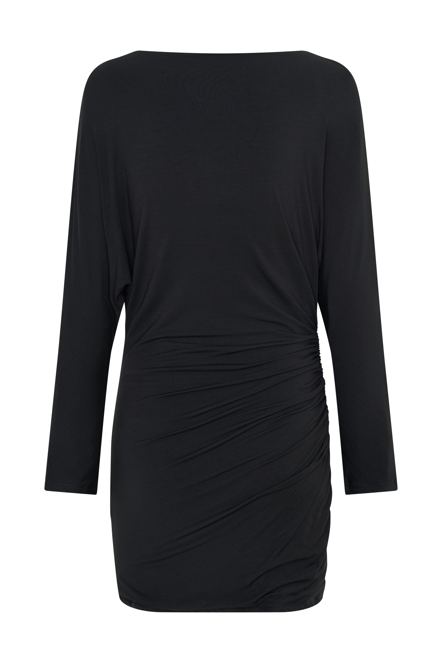 Thao Long Sleeve Gathered Mini Dress / Dark Charcoal | MESHKI