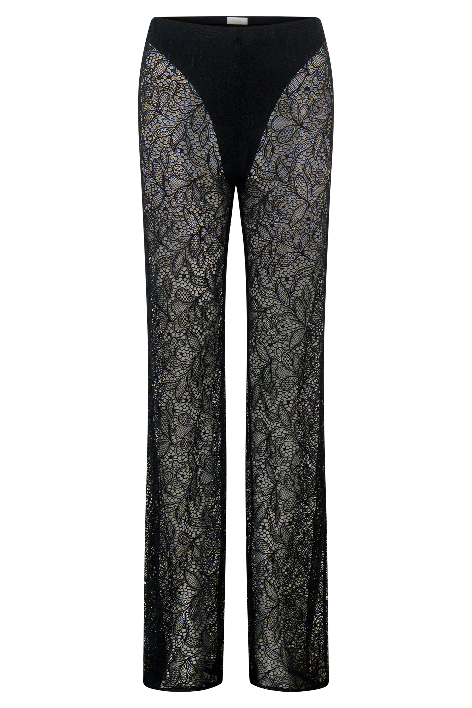Theodosia Wide Leg Lace Pants - Black | MESHKI US