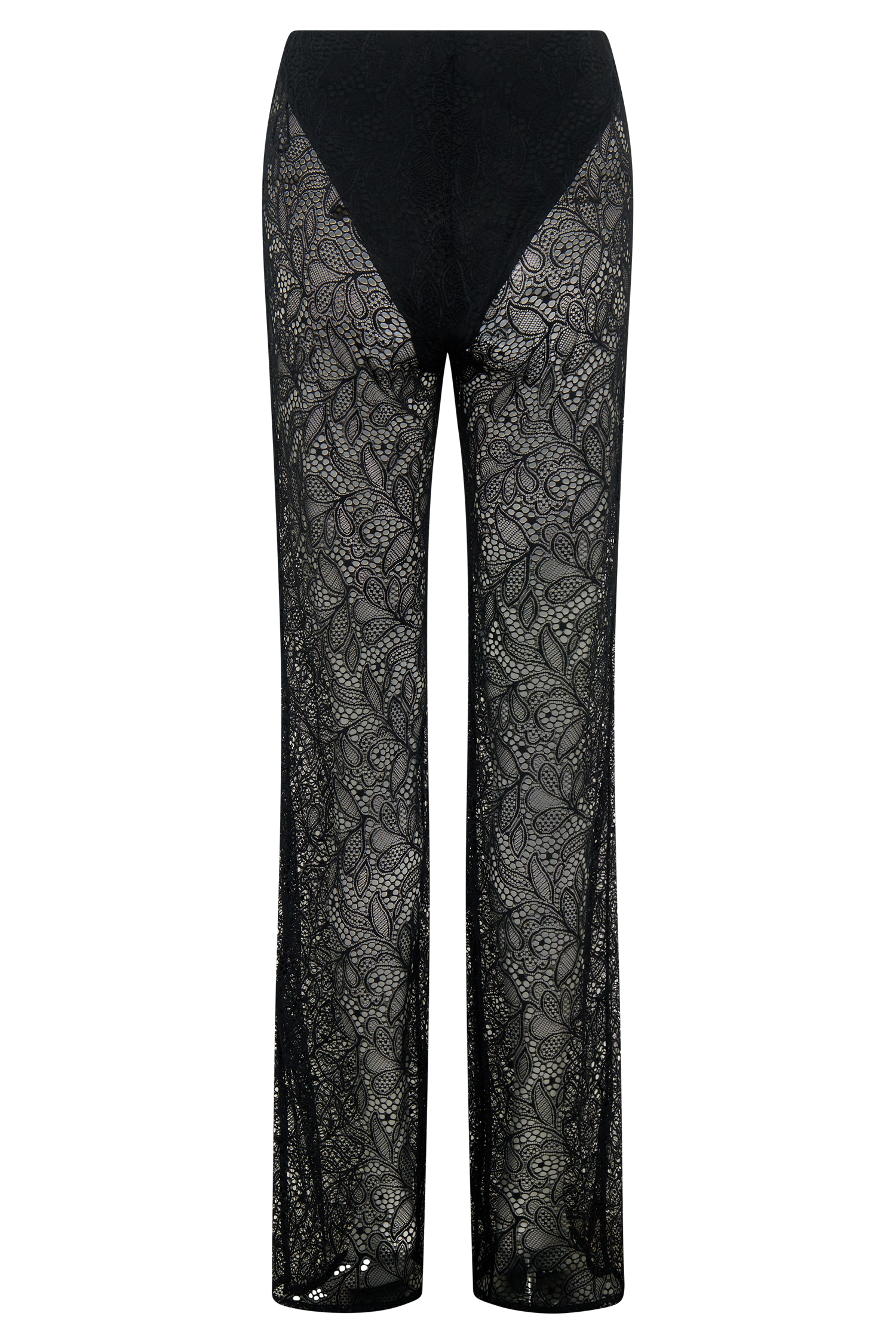 Theodosia Wide Leg Lace Pants - Black | MESHKI US