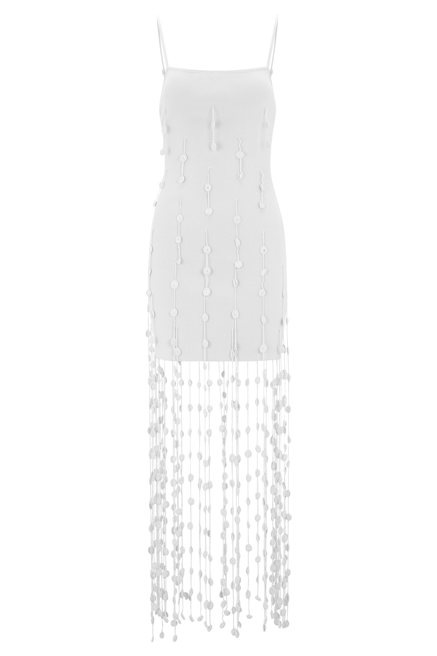 Tove Hand Knit Flower Mini Dress - White | MESHKI US Tove Hand Knit Flower Mini Dress - White | MESHKI US
