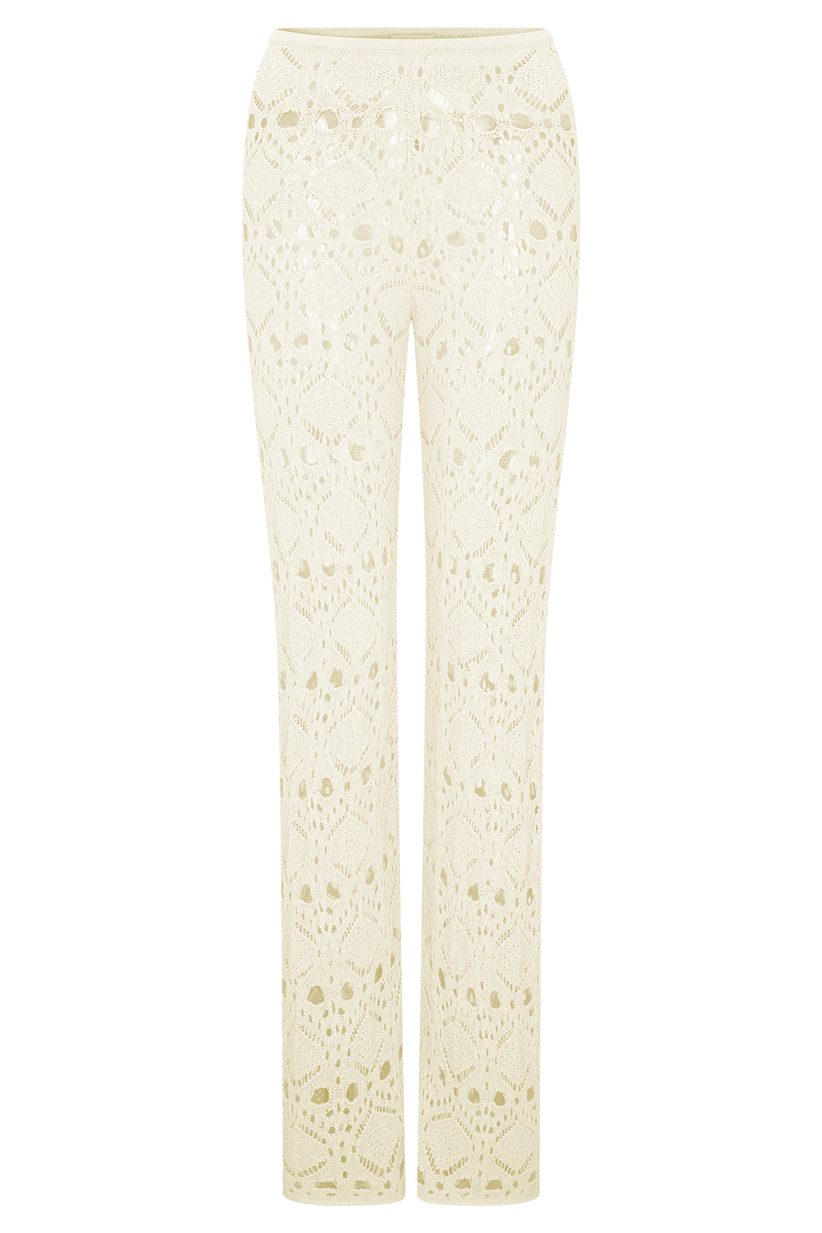 Trena Crochet Knit Pants - Ivory | MESHKI US Trena Crochet Knit Pants - Ivory | MESHKI US