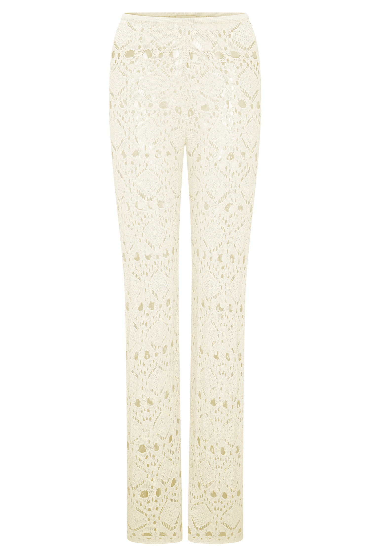 Trena Crochet Knit Pants - Ivory | MESHKI US Trena Crochet Knit Pants - Ivory | MESHKI US