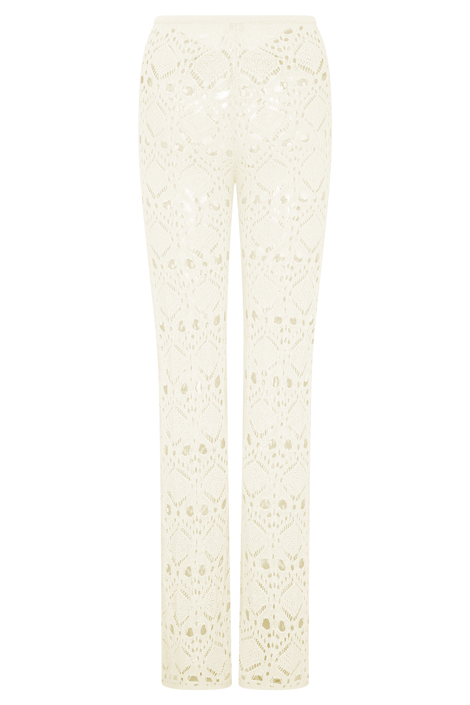 Trena Crochet Knit Pants - Ivory | MESHKI US