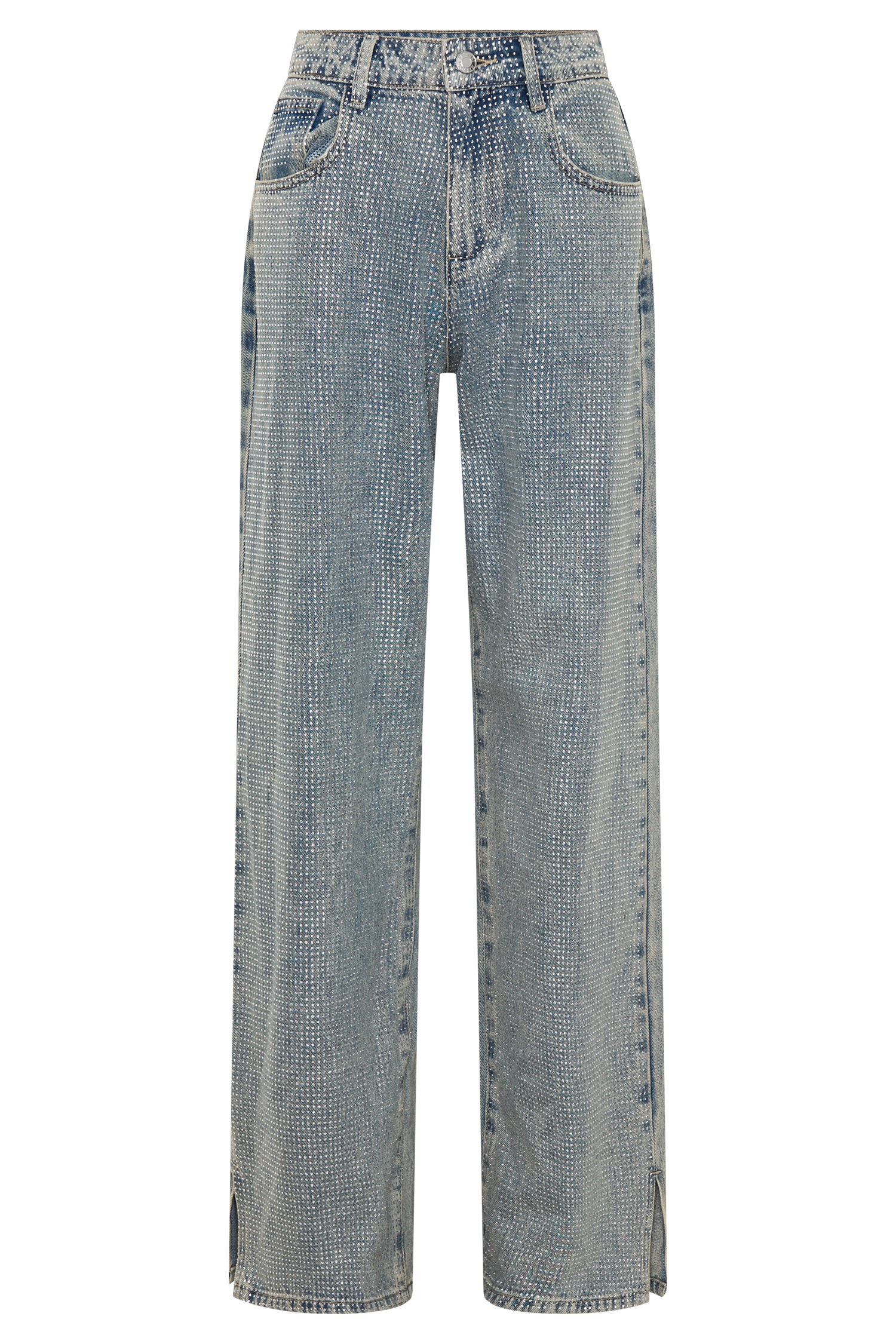 Tyla Diamante Denim Jeans - Blue/Green #13