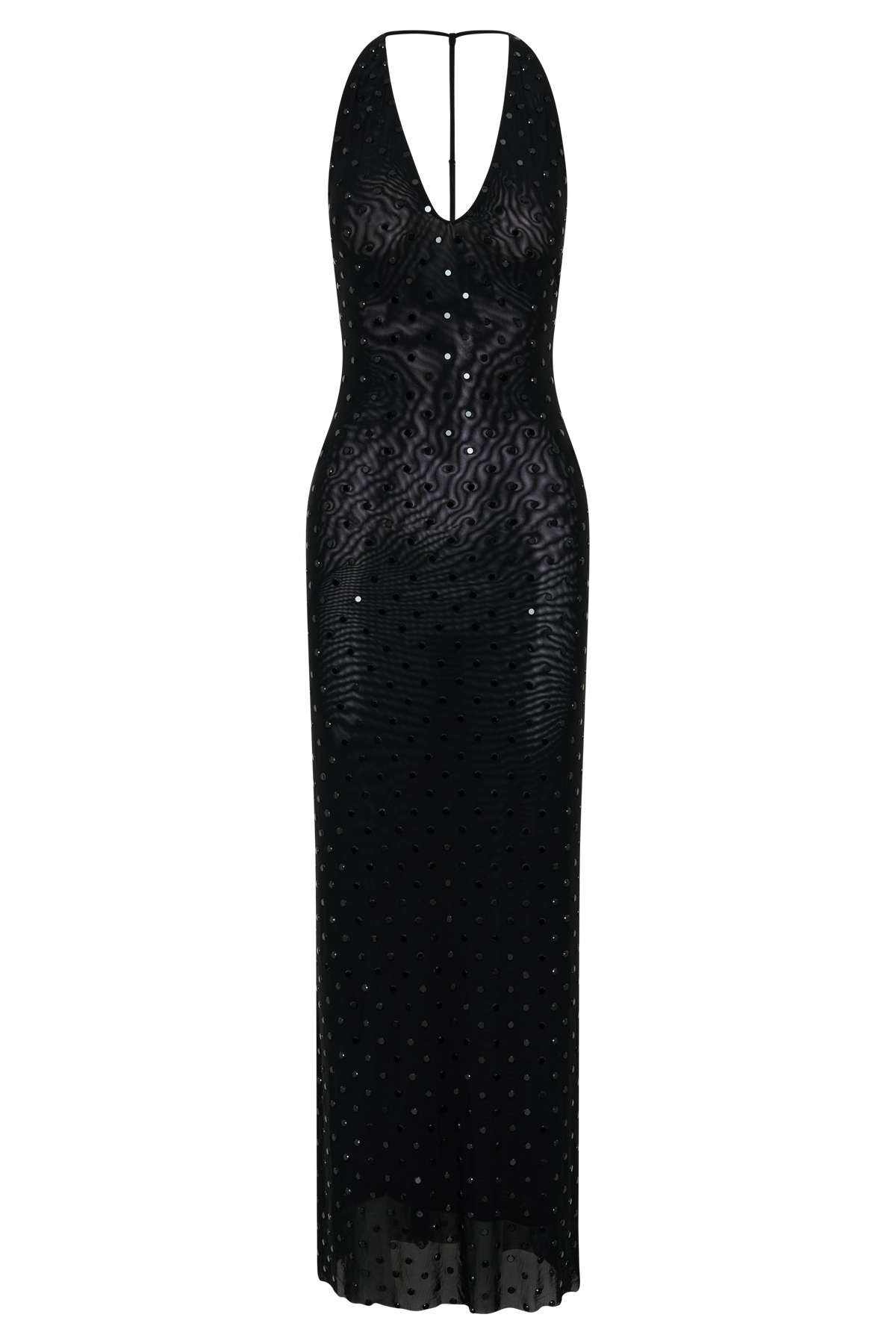 Valentine Diamante Maxi Dress - Black