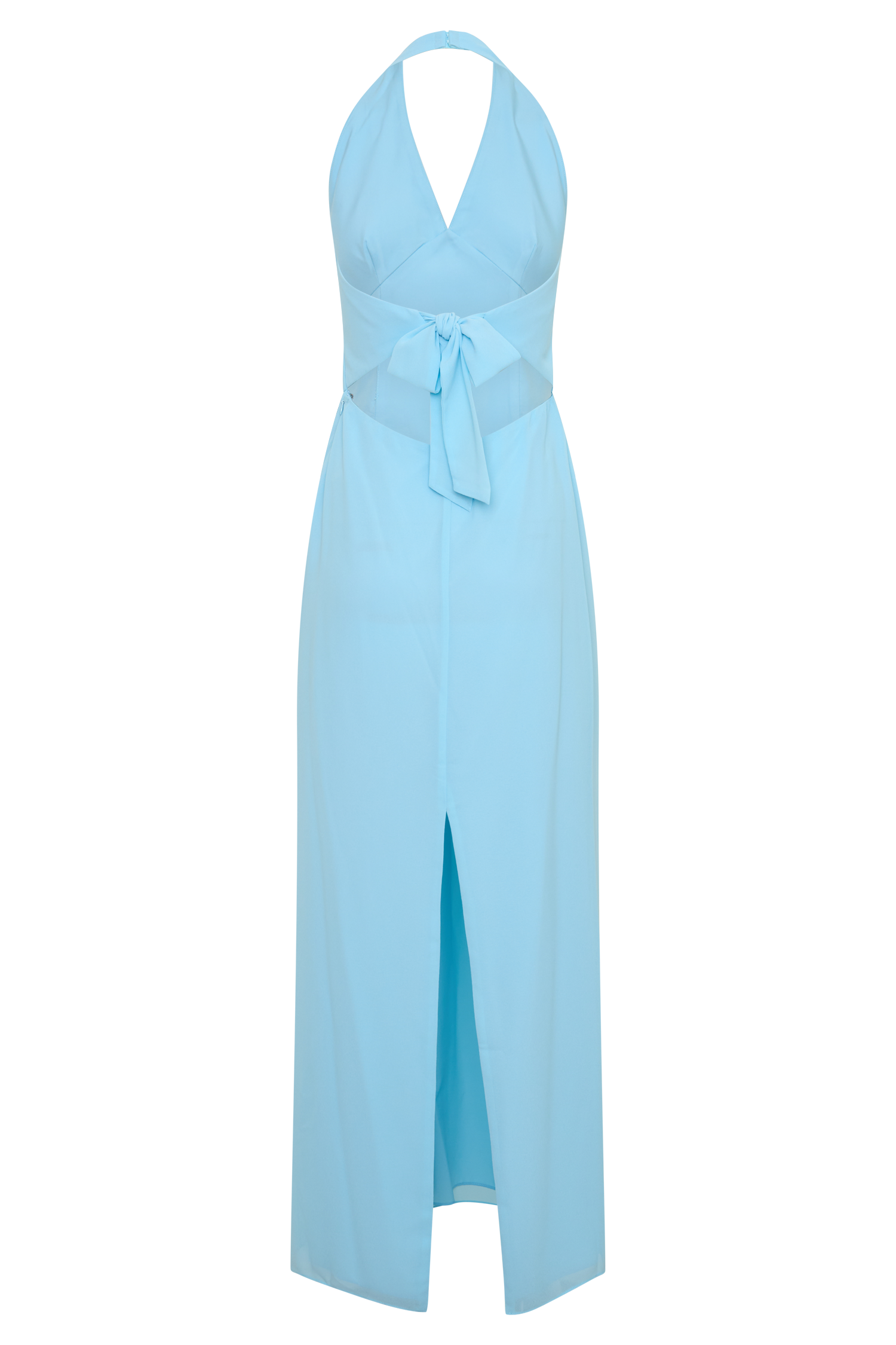 Valentina Chiffon Halter Maxi Dress / Pale Blue | MESHKI