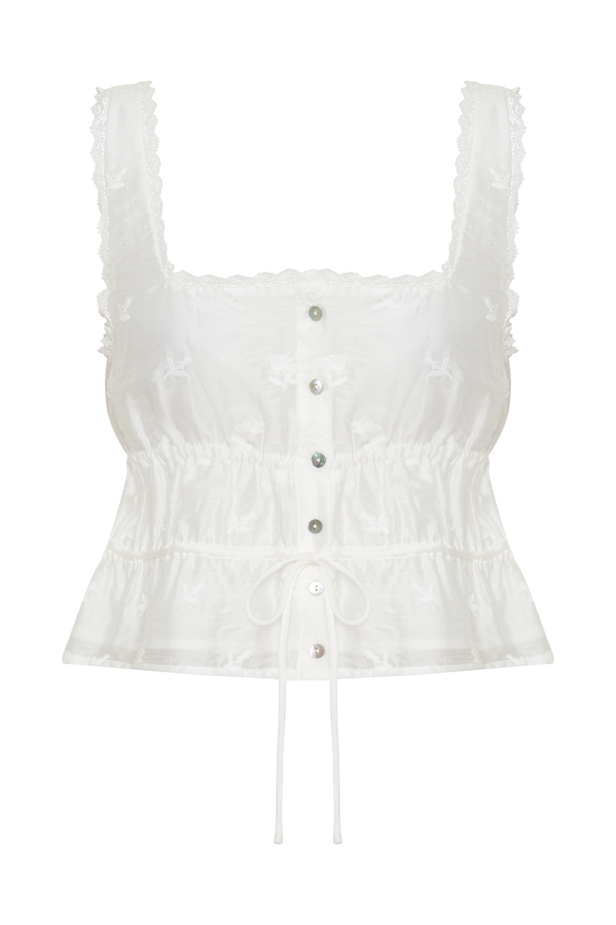 Vivian Embroidered Sleeveless Top - White | MESHKI US Vivian Embroidered Sleeveless Top - White | MESHKI US