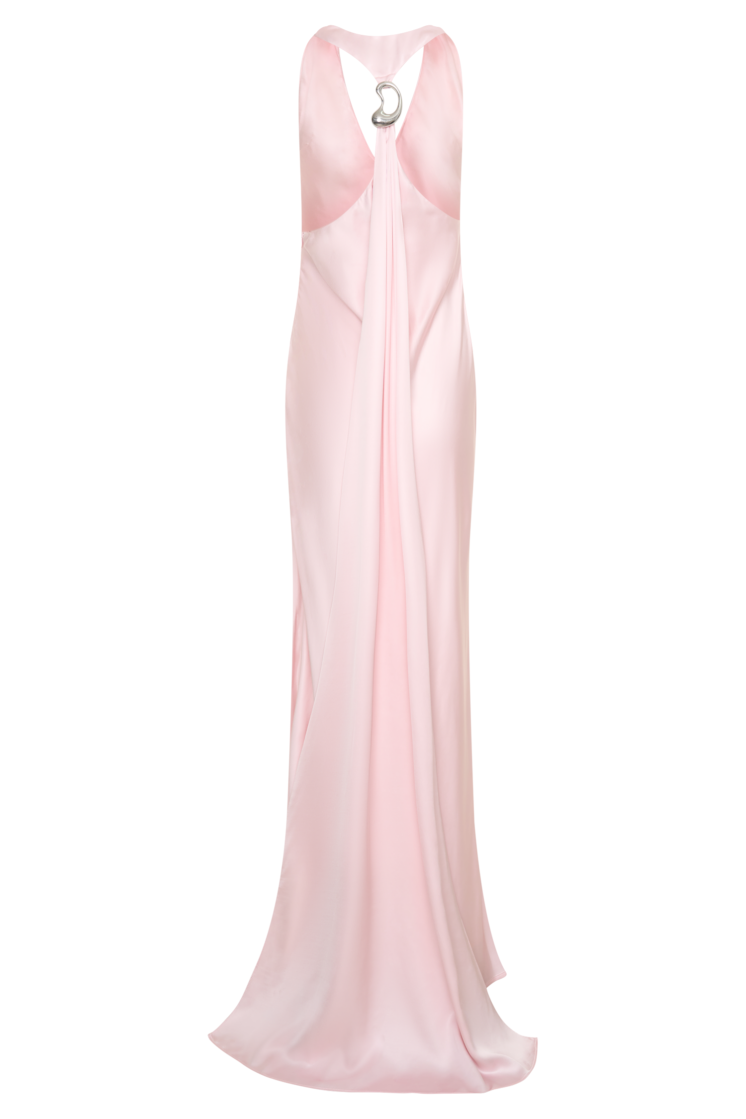 Winnie Halter Satin Maxi Dress With Hardware - Pale Pink #3