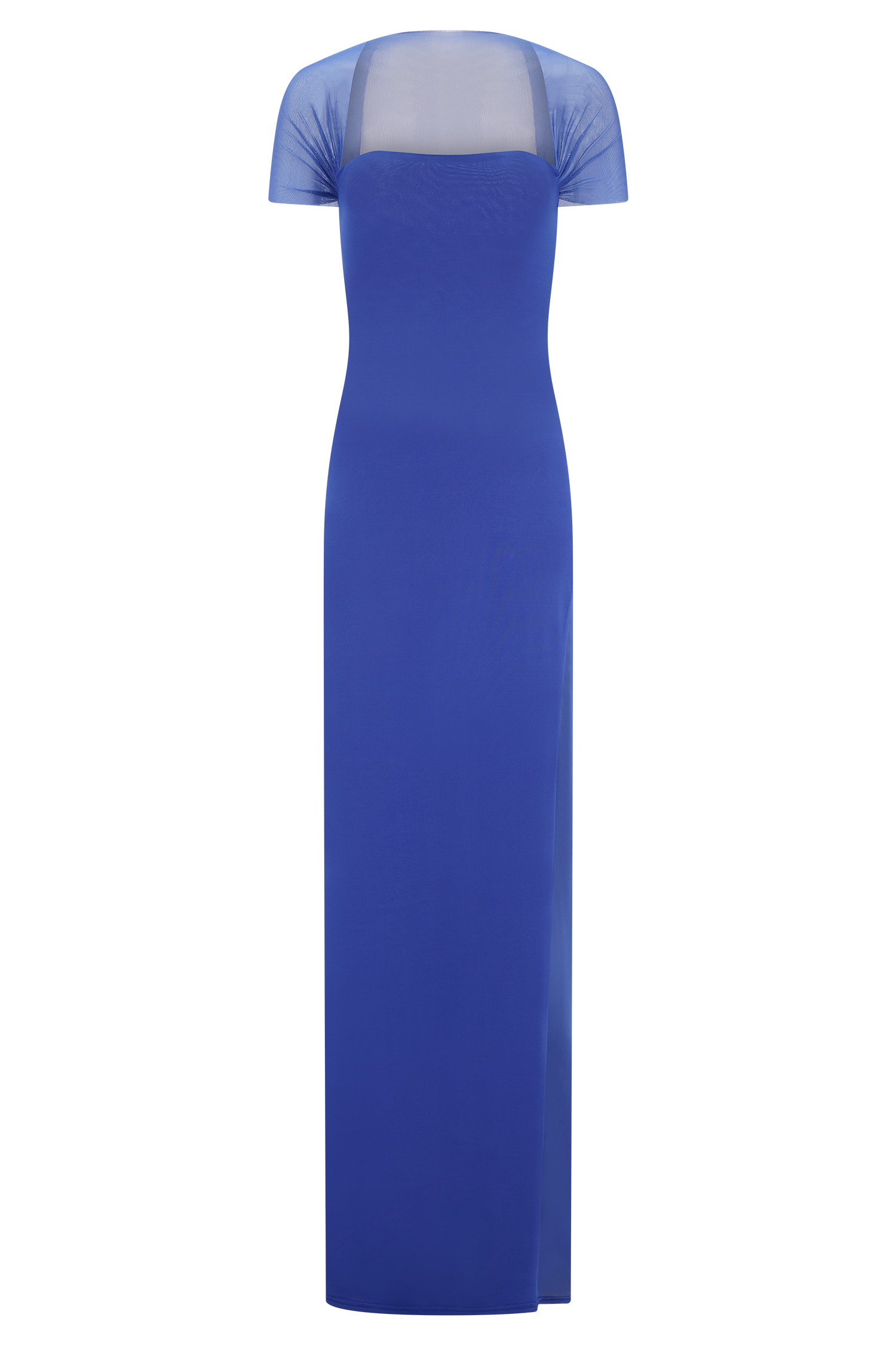 Wyatt Slinky And Mesh Maxi Dress - Cobalt Blue | MESHKI US Wyatt Slinky And Mesh Maxi Dress - Cobalt Blue | MESHKI US