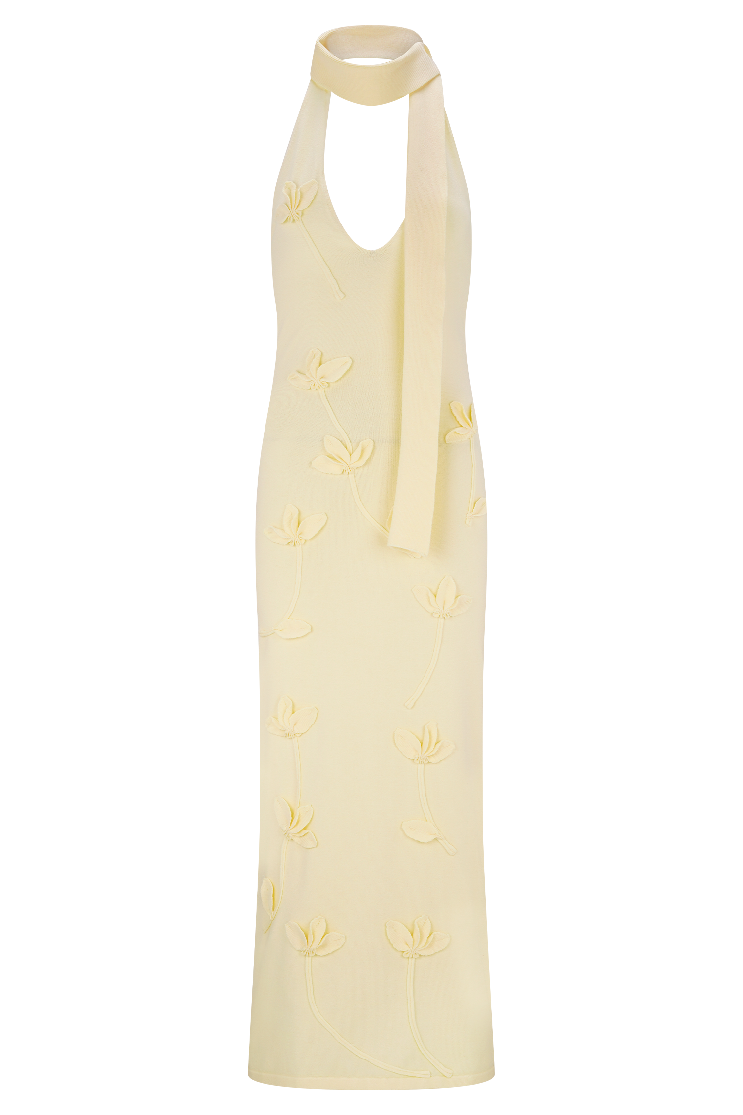 Wynn Floral Knit Midi Dress - Lemon #8