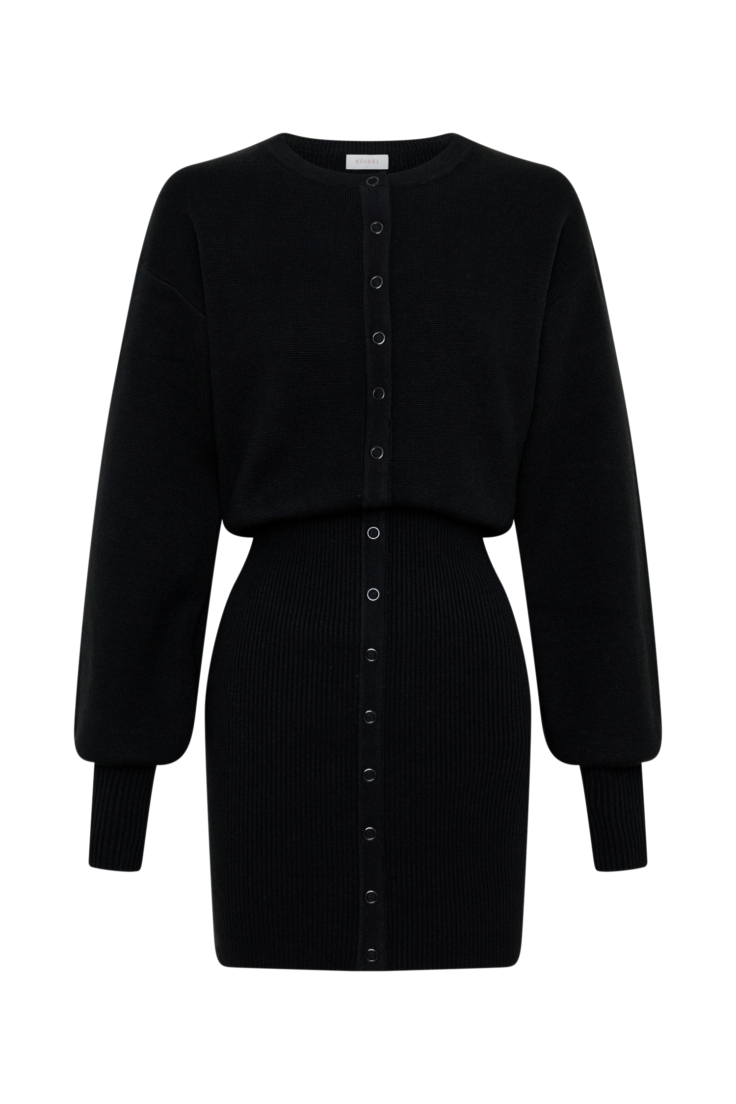 black wool knit dress Casasola Mariacarla Wool-Silk Knit Midi Black Dress CASASOLA