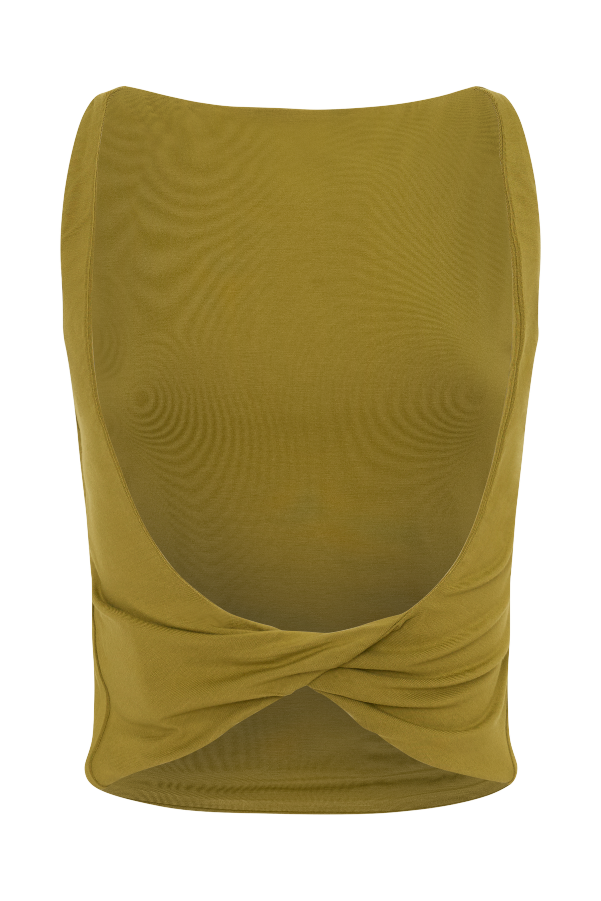 Yura Backless Twist Top - Martini Olive #8