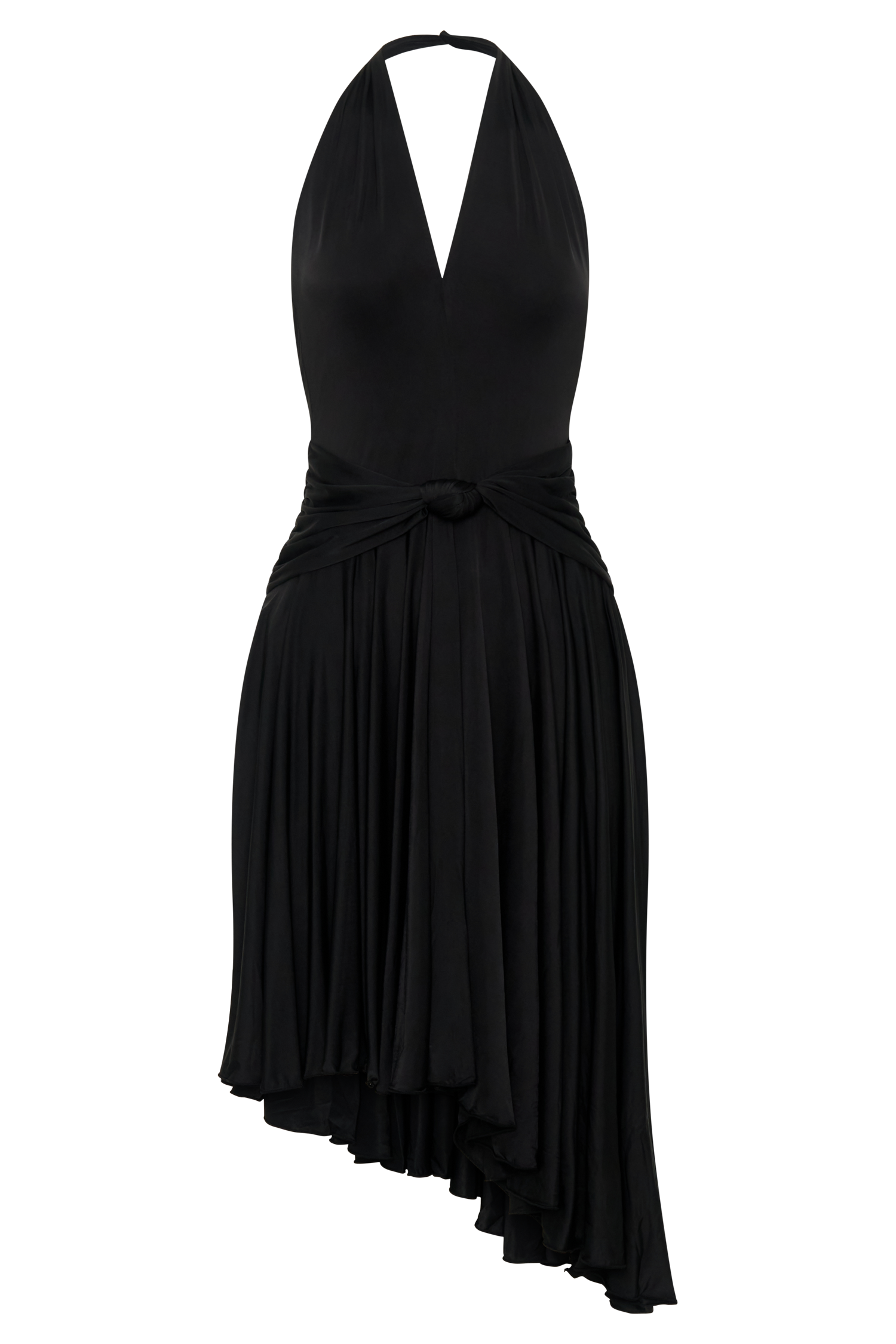 Zelda Asymmetric Slinky Midi Dress - Black | MESHKI US Zelda Asymmetric Slinky Midi Dress - Black | MESHKI US