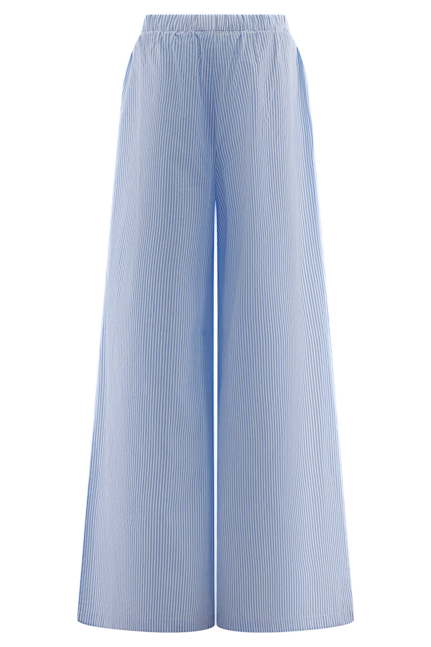 Hansen Wide Leg Pants - Blue Pinstripe | MESHKI US Hansen Wide Leg Pants - Blue Pinstripe | MESHKI US