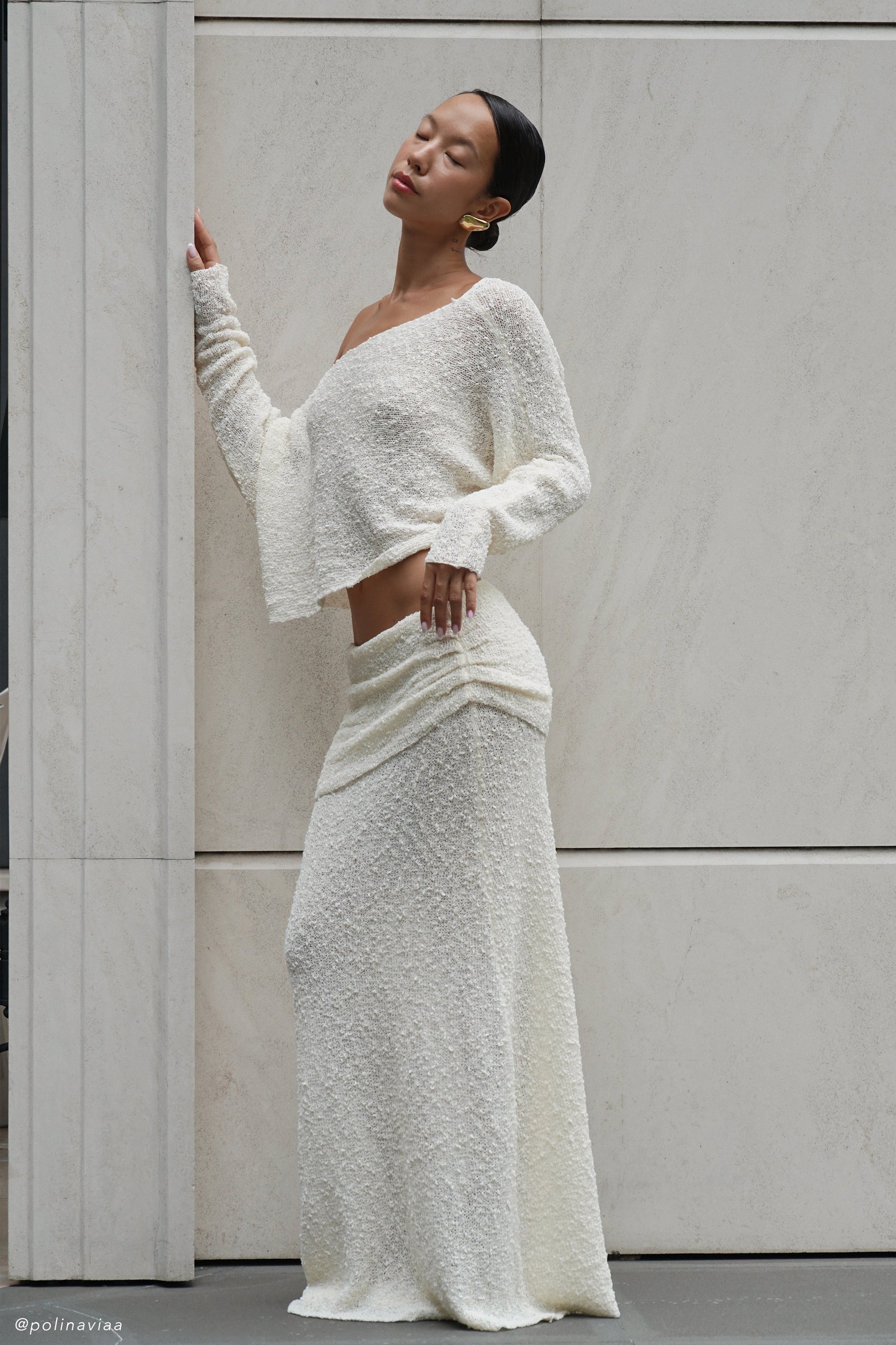 white double ruched skirt satin shirt dress How to style our Double-layer White Silk Skirt An all white Basic Silk Shirt or The Amalfi Stripe Silk Shirt? Vote your fave, Styled by @imhrisa, Double-layer Silk Tulle Skirt:9629, The Amalfi