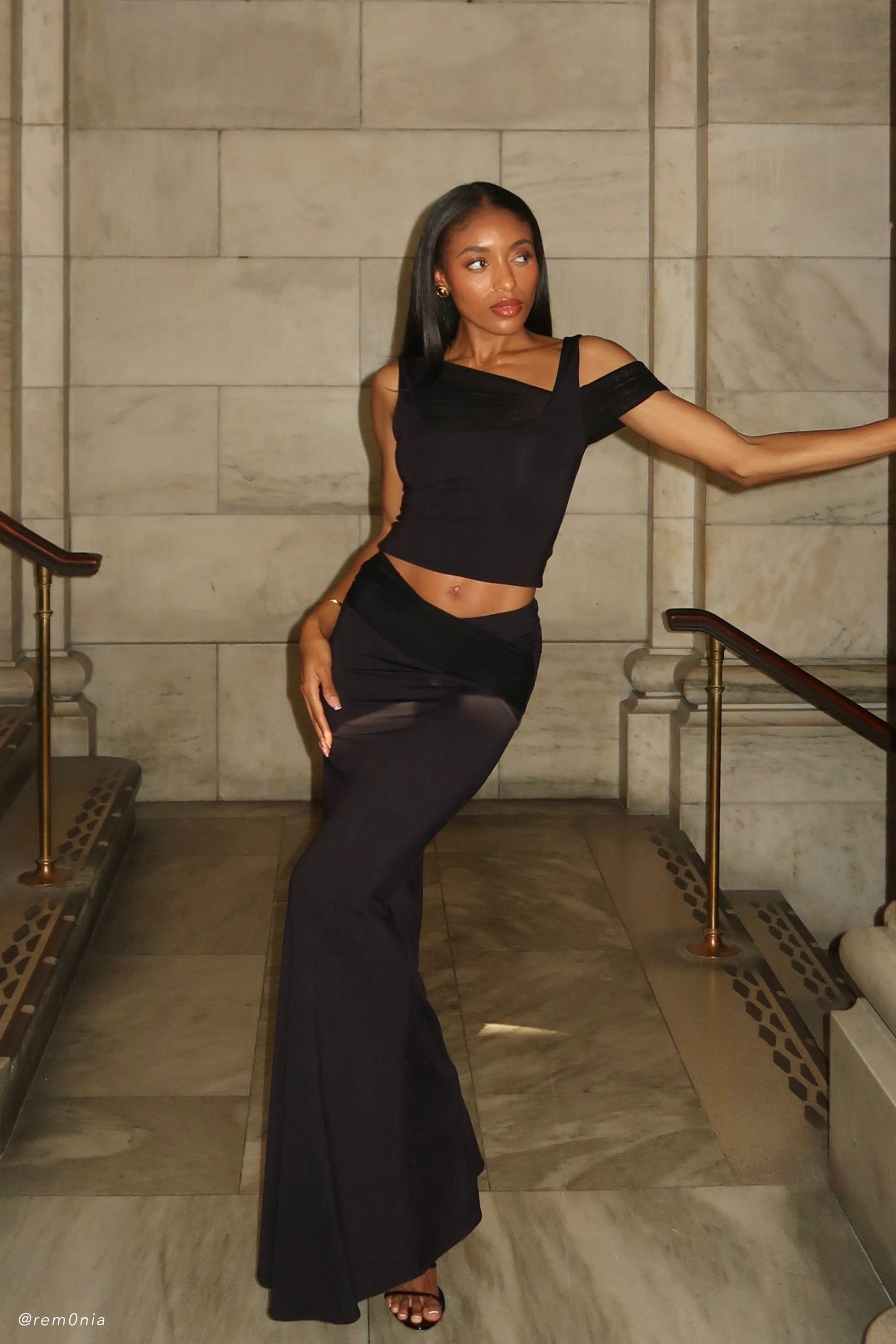 Jules Recycled Nylon And Mesh Maxi Skirt - Black #8