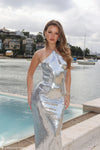 Baldwin Sequin Cut Out Maxi Dress - Silver