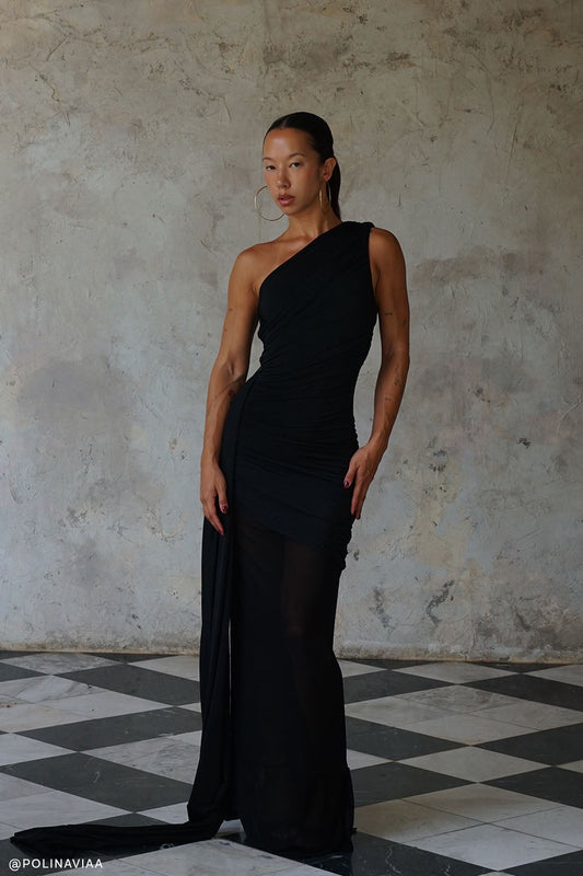 black maxi dress formal Baltic Born Womens Sandra Pleated | in waist Black Formal Dresses - Shop