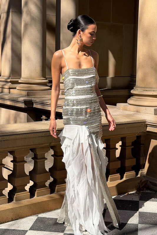 Jaide Embellished Maxi Dress - White