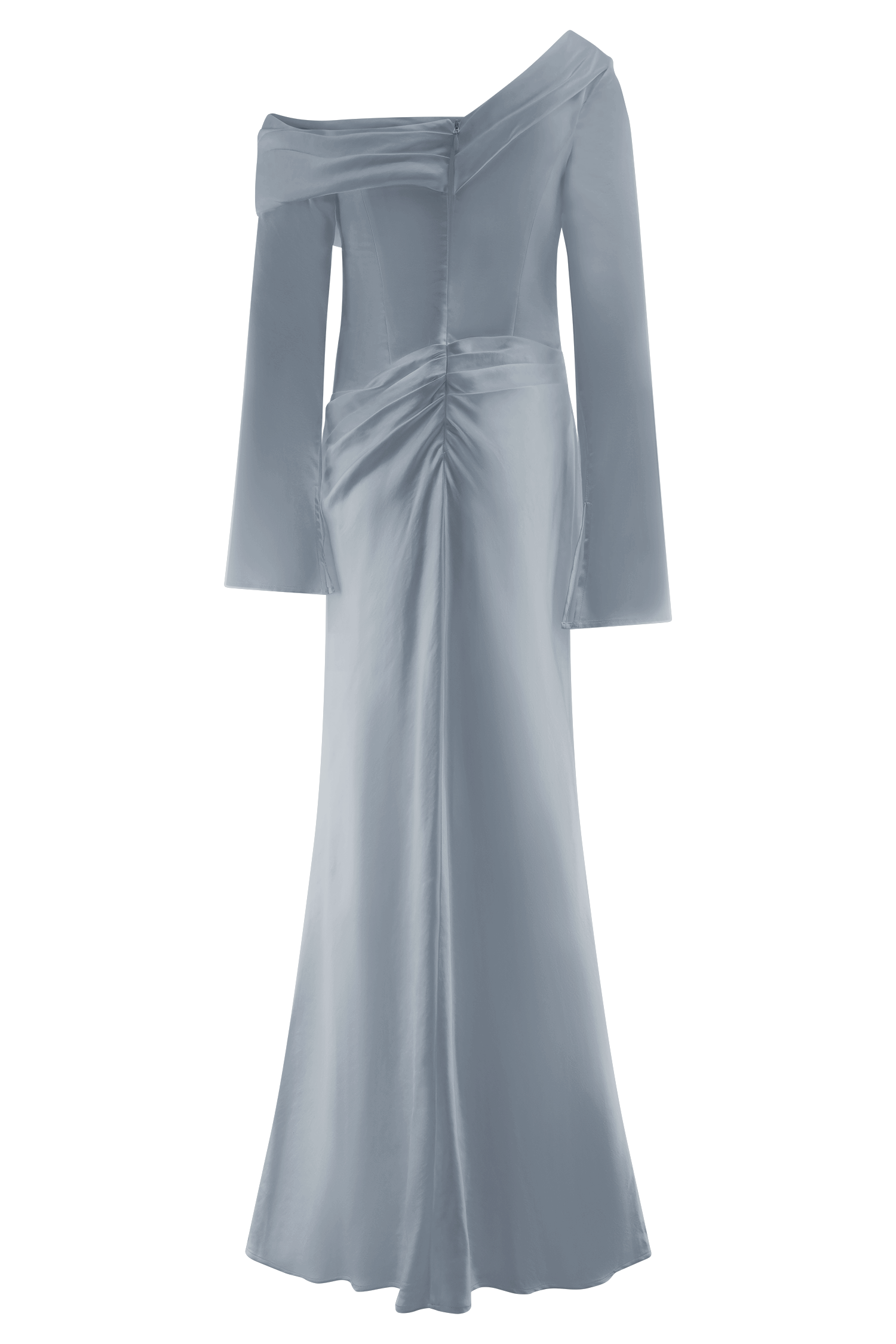 Iris Long Sleeve Satin Maxi Dress / Frosted Blue | MESHKI