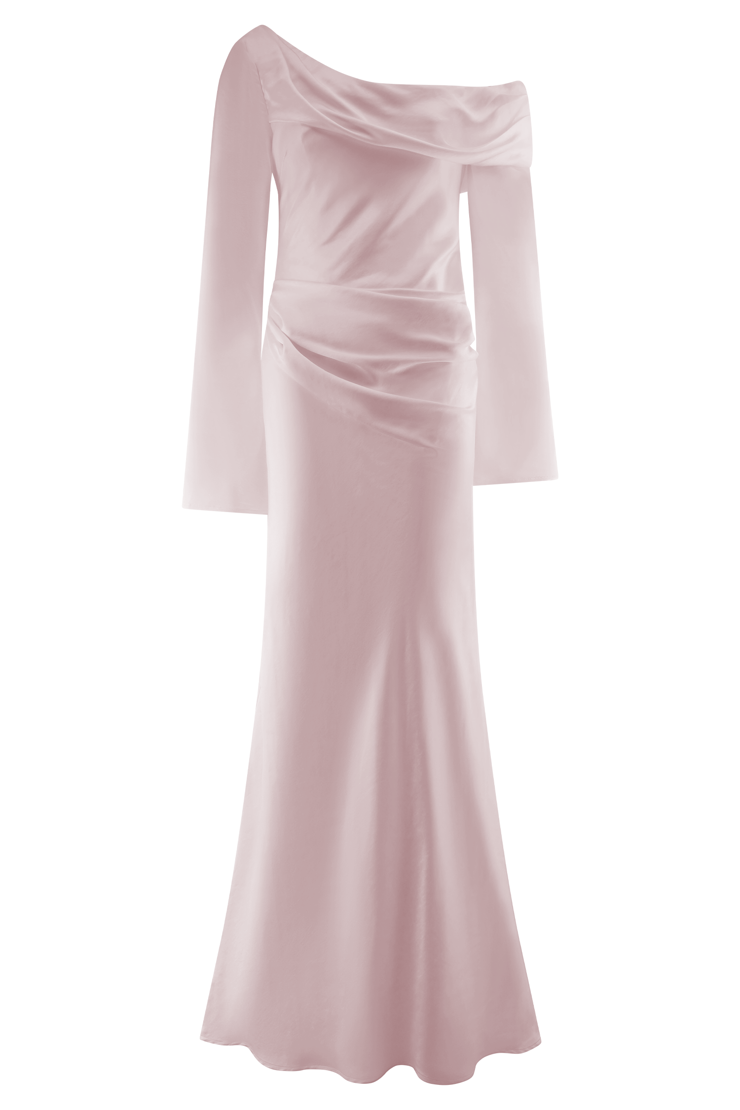 Iris Long Sleeve Satin Maxi Dress / Soft Pink | MESHKI