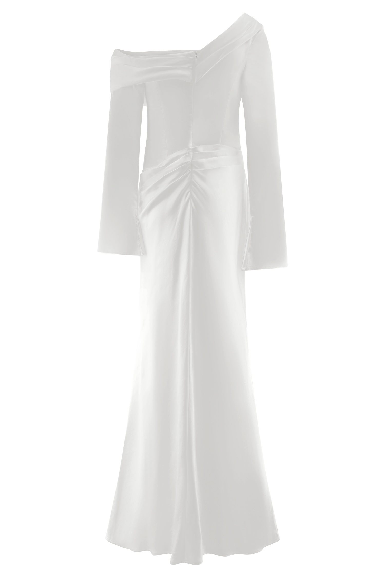 Iris Long Sleeve Satin Maxi Dress - White | MESHKI US Iris Long Sleeve Satin Maxi Dress - White | MESHKI US