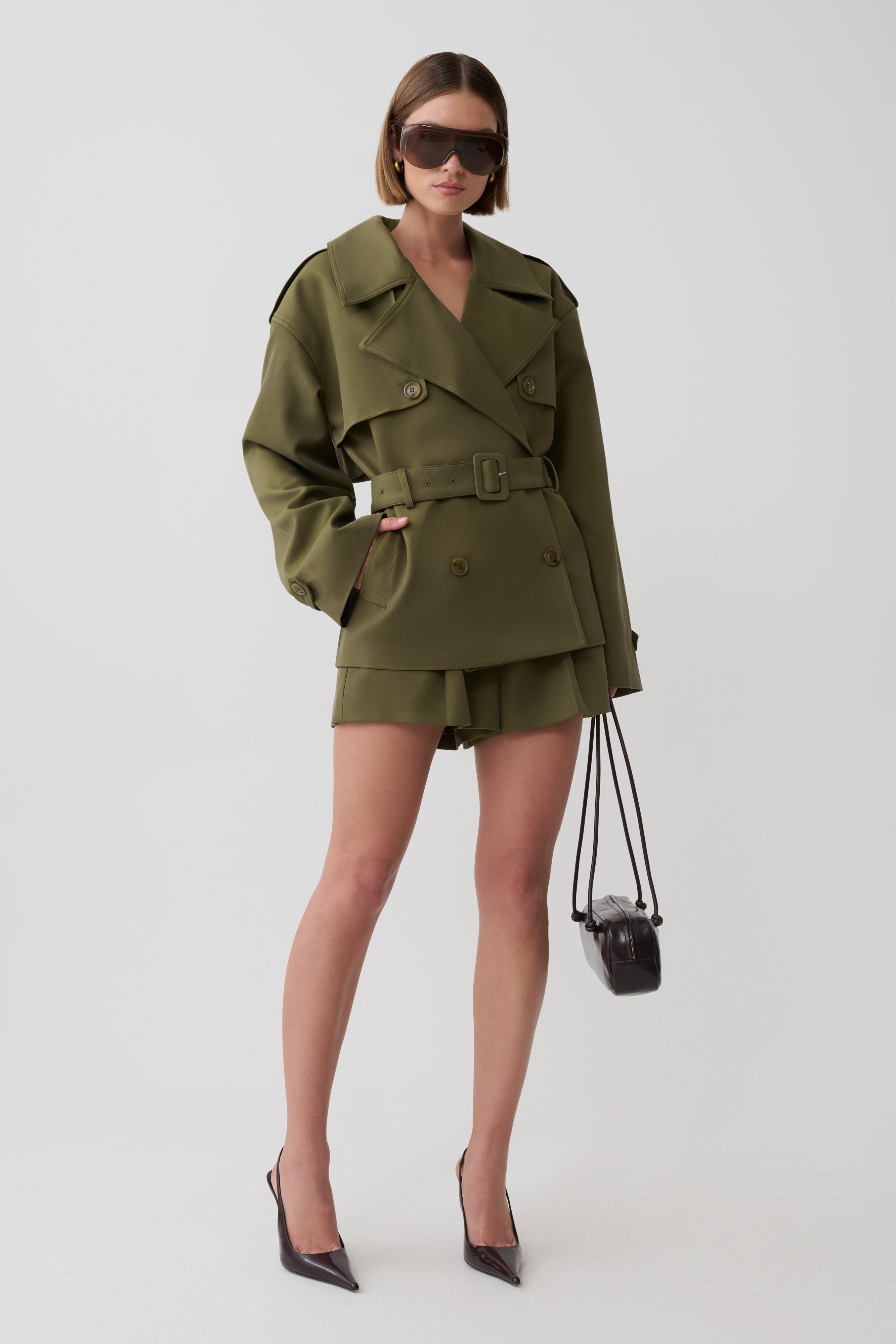 Alden Short Trench Jacket - Olive | MESHKI US