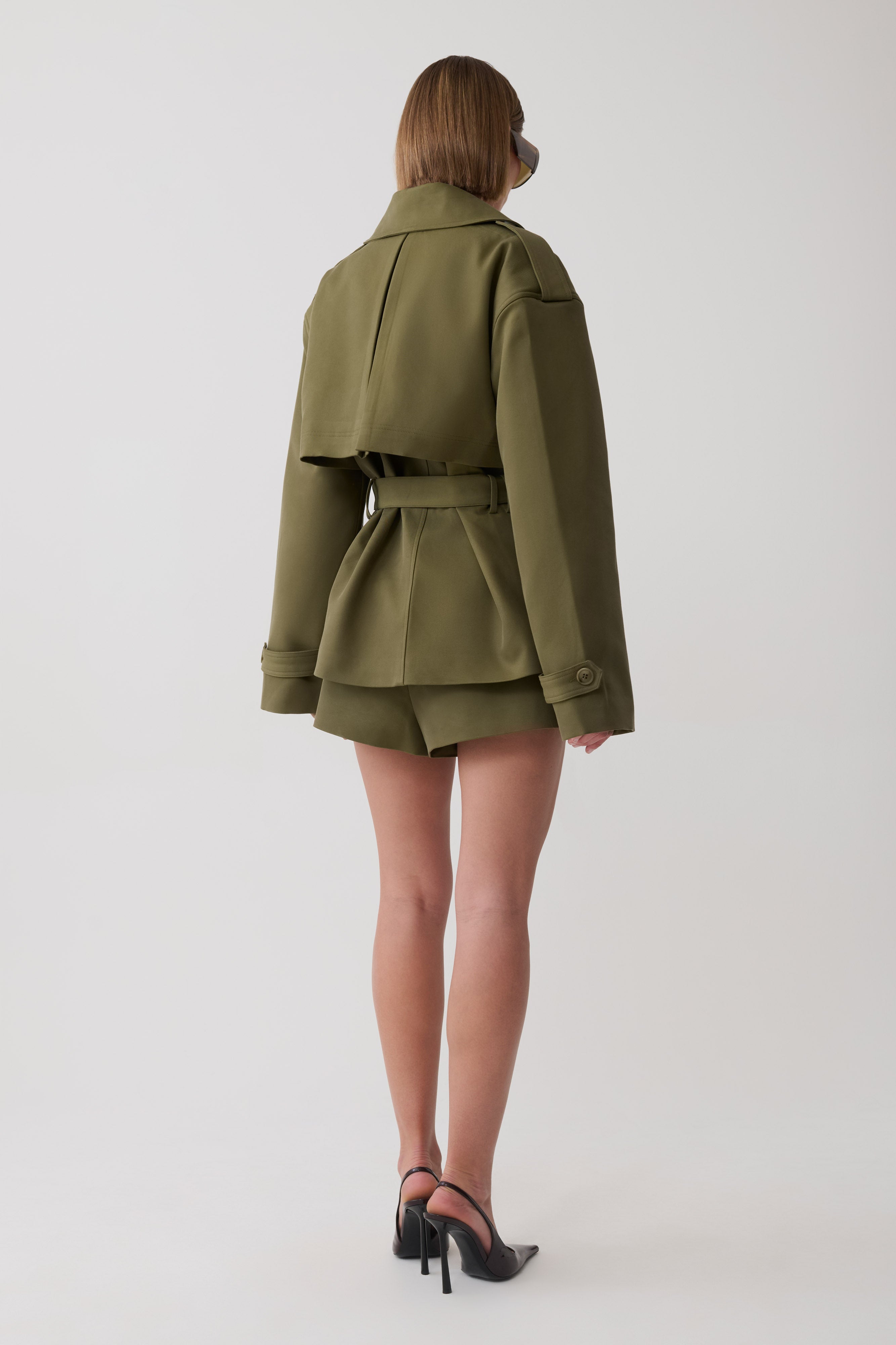 Alden Short Trench Jacket - Olive | MESHKI US